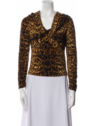 Cara Cara Animal Print Cowl Neck Top