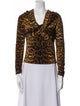 Cara Cara Animal Print Cowl Neck Top