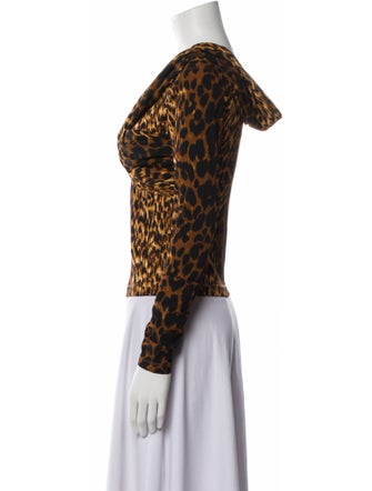 Cara Cara Animal Print Cowl Neck Top