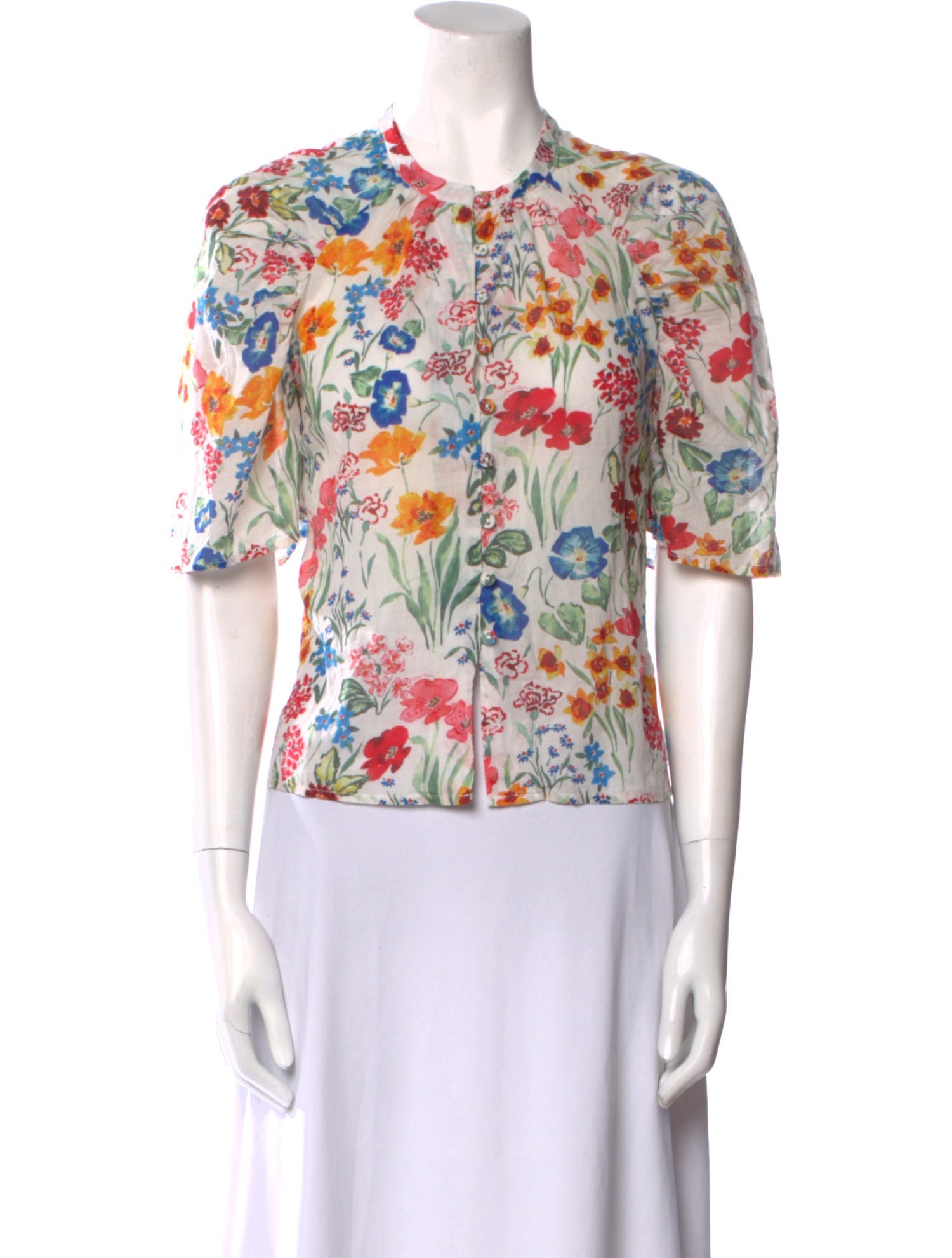 Cara Cara Floral Print Crew Neck Blouse