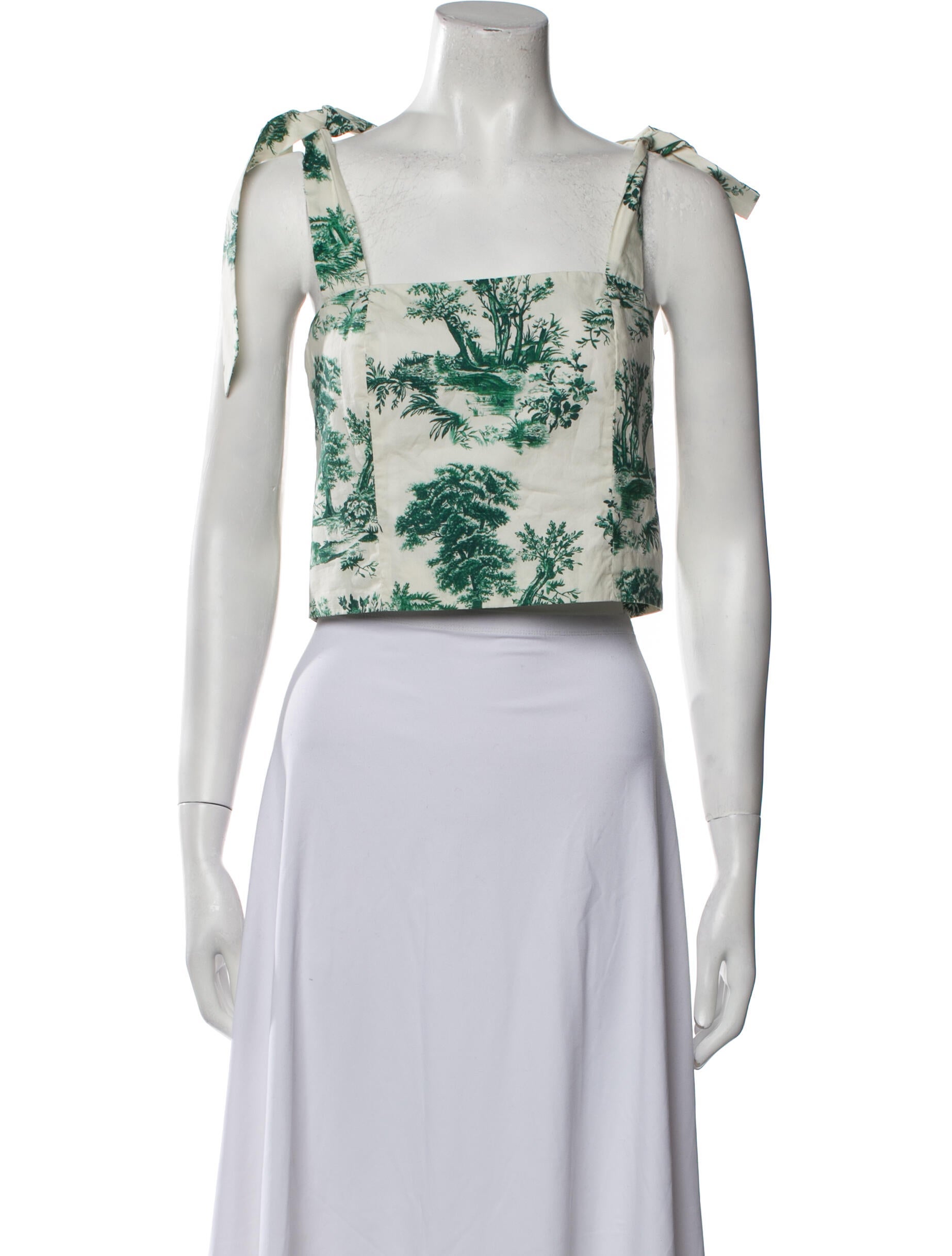 Cara Cara Floral Print Square Neckline Crop Top