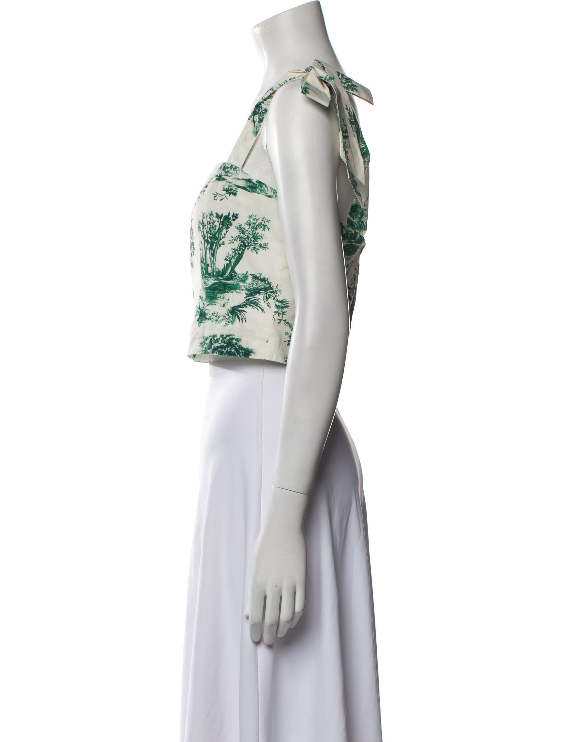 Cara Cara Floral Print Square Neckline Crop Top