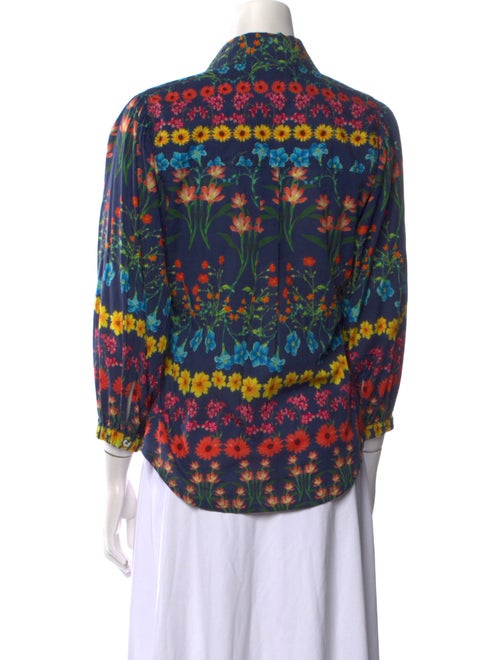 Cara Cara Floral Print Three-Quarter Sleeve Blouse