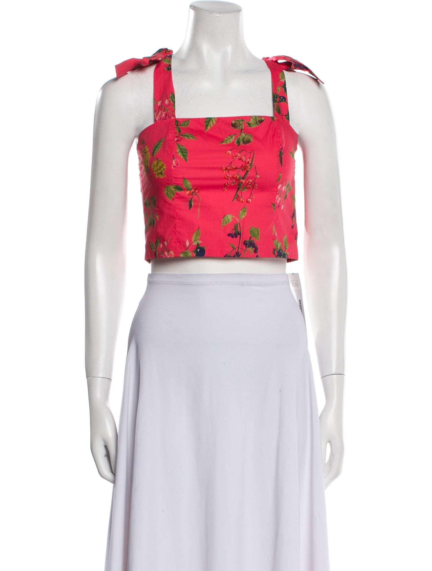 Cara Cara Floral Print Square Neckline Crop Top