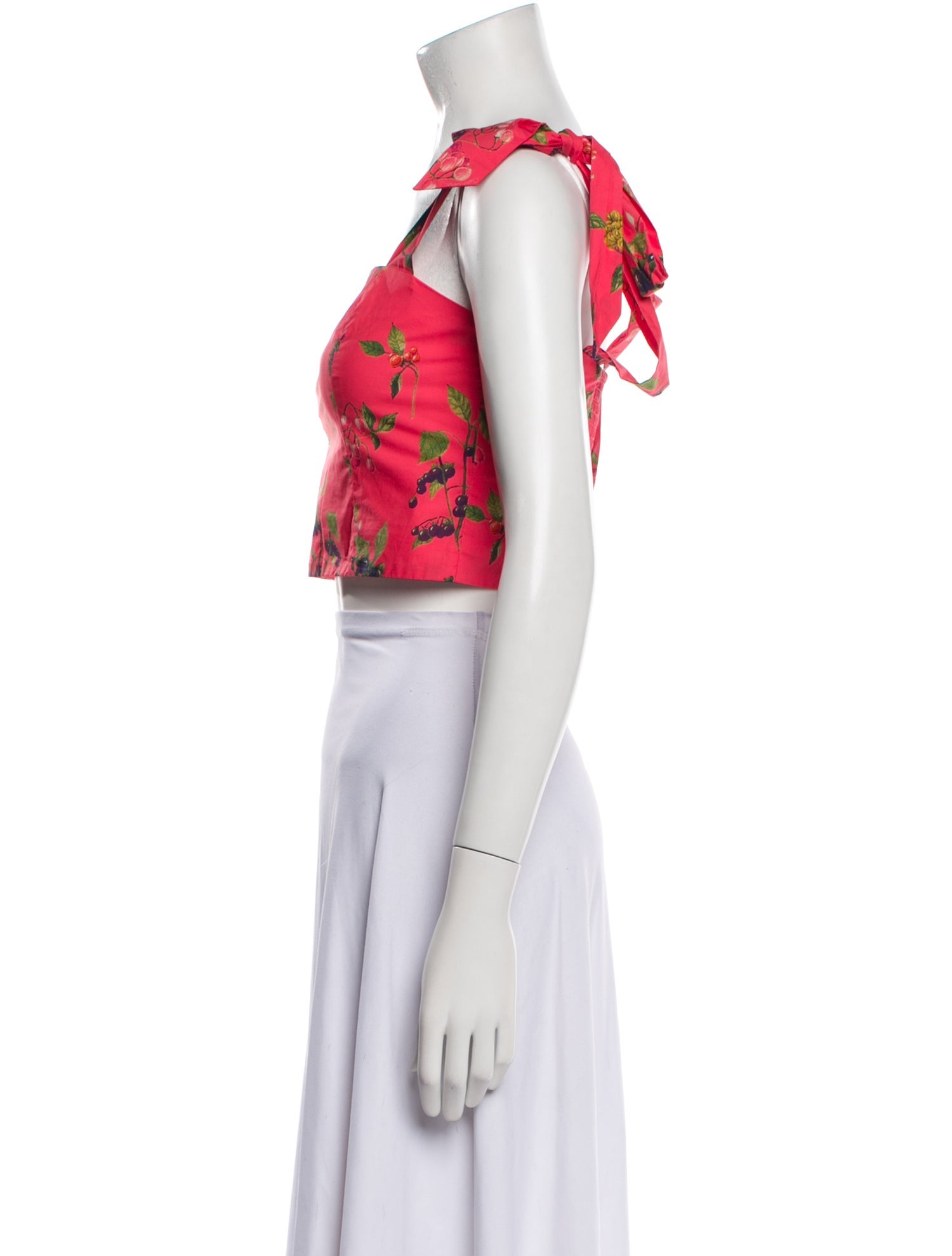 Cara Cara Floral Print Square Neckline Crop Top