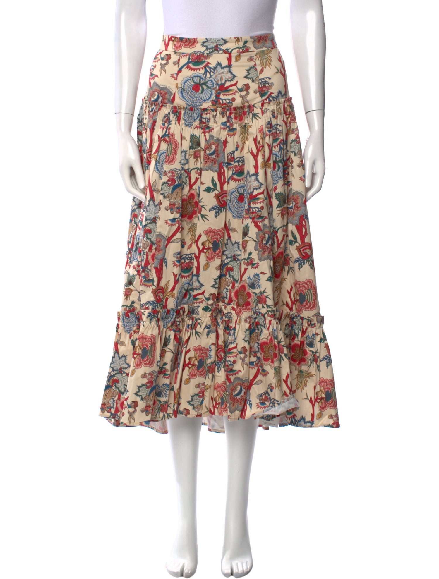 Cara Cara Floral Print Midi Length Skirt