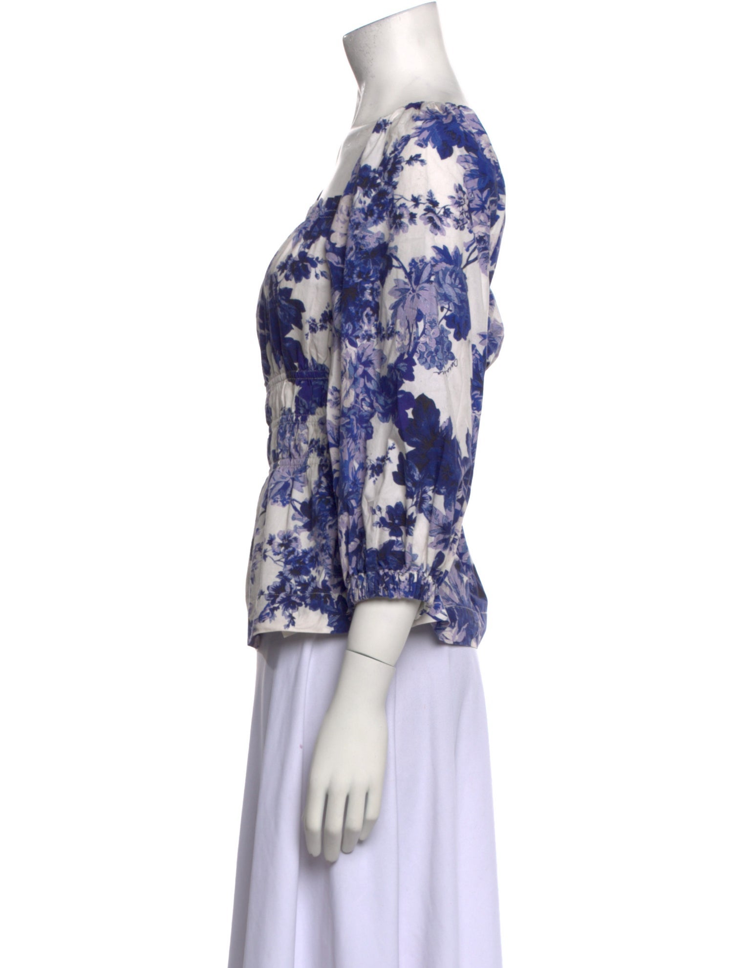 Cara Cara Floral Print Square Neckline Blouse