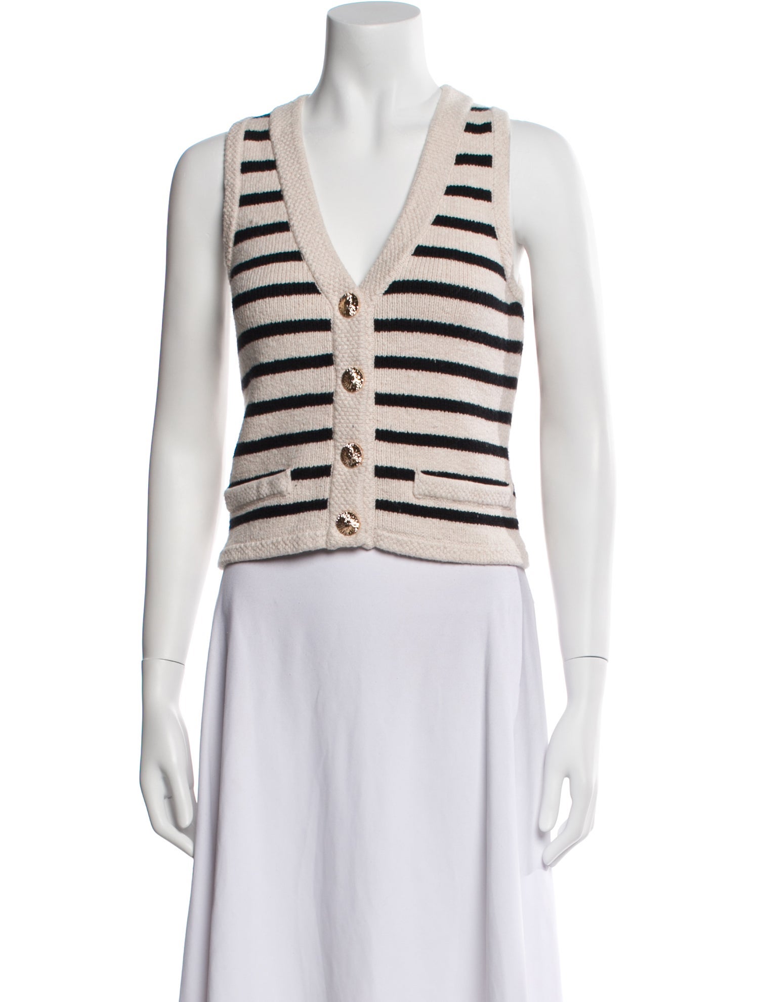 Cara Cara Striped V-Neck Crop Top