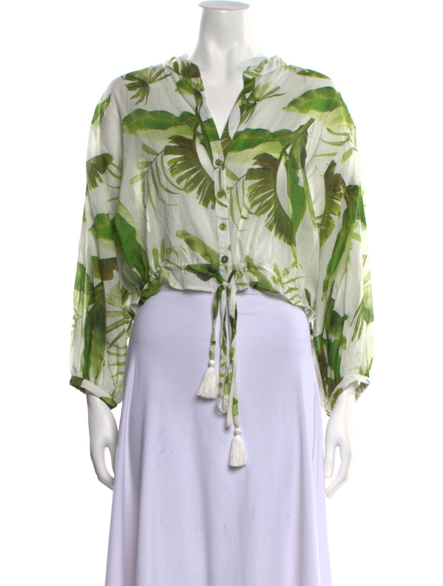 Cara Cara Floral Print V-Neck Crop Top