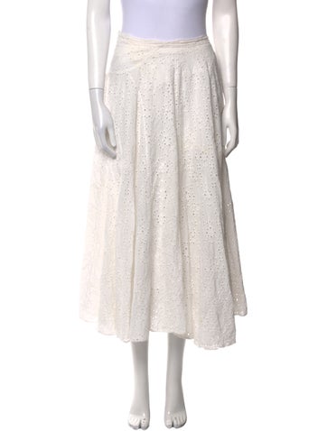 Cara Skirts Eyelet Trim Midi Length Skirt US 4 | S