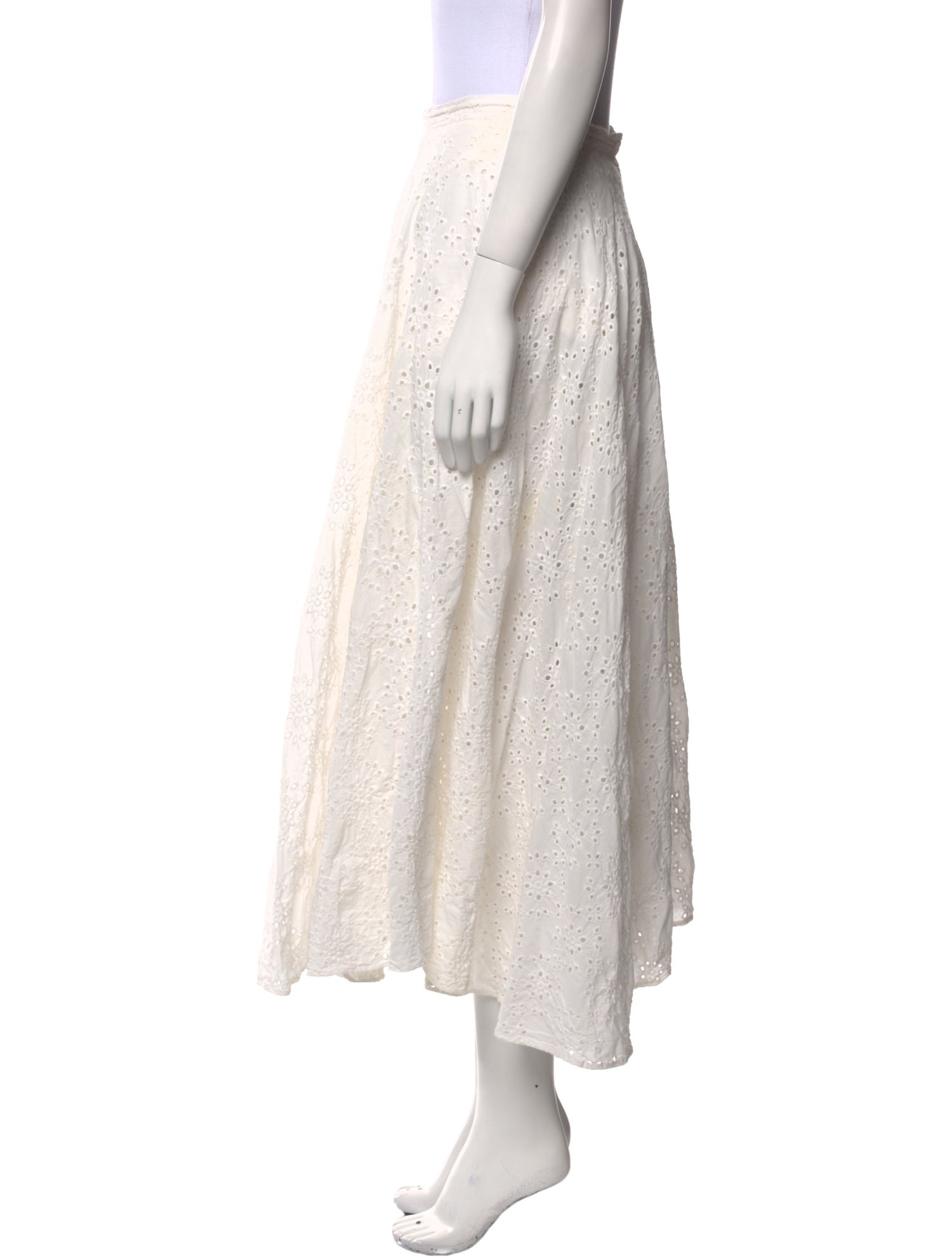 Cara Cara Eyelet Trim Midi Length Skirt