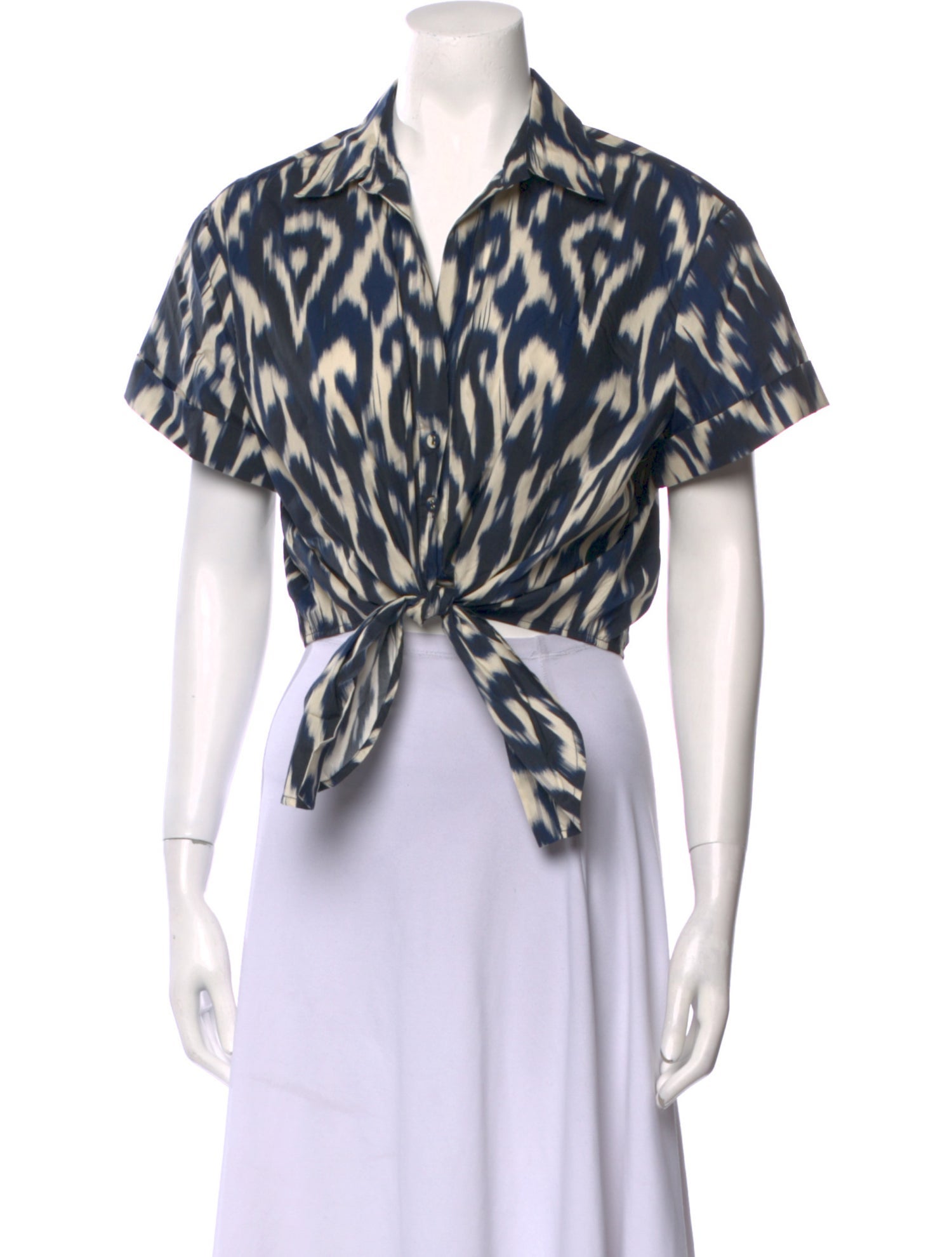 Cara Cara Printed Short Sleeve Crop Top w/ Tags