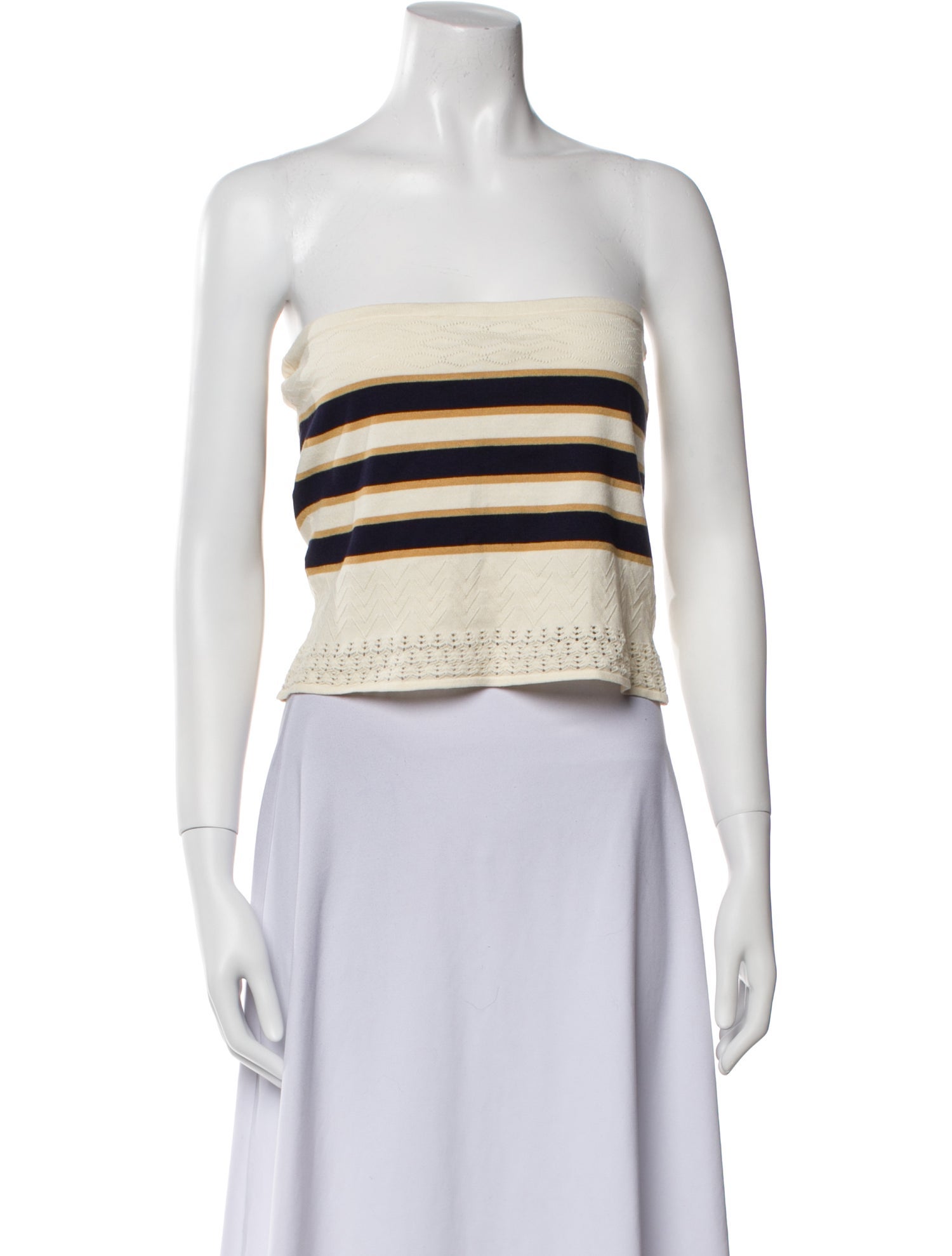 Cara Cara Striped Strapless Crop Top