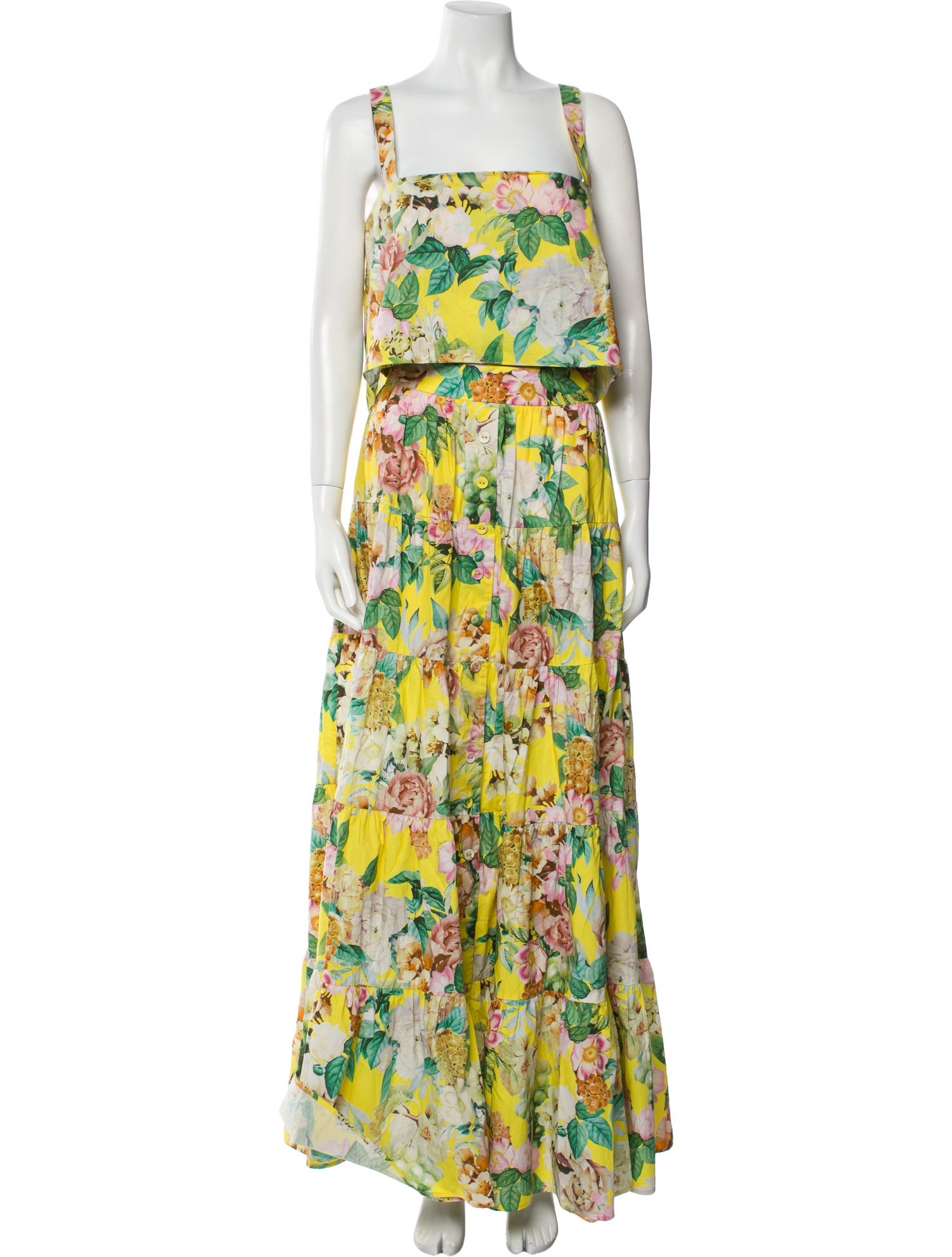 Cara Cara Floral Print Ruffle Embellishment Skirt Set