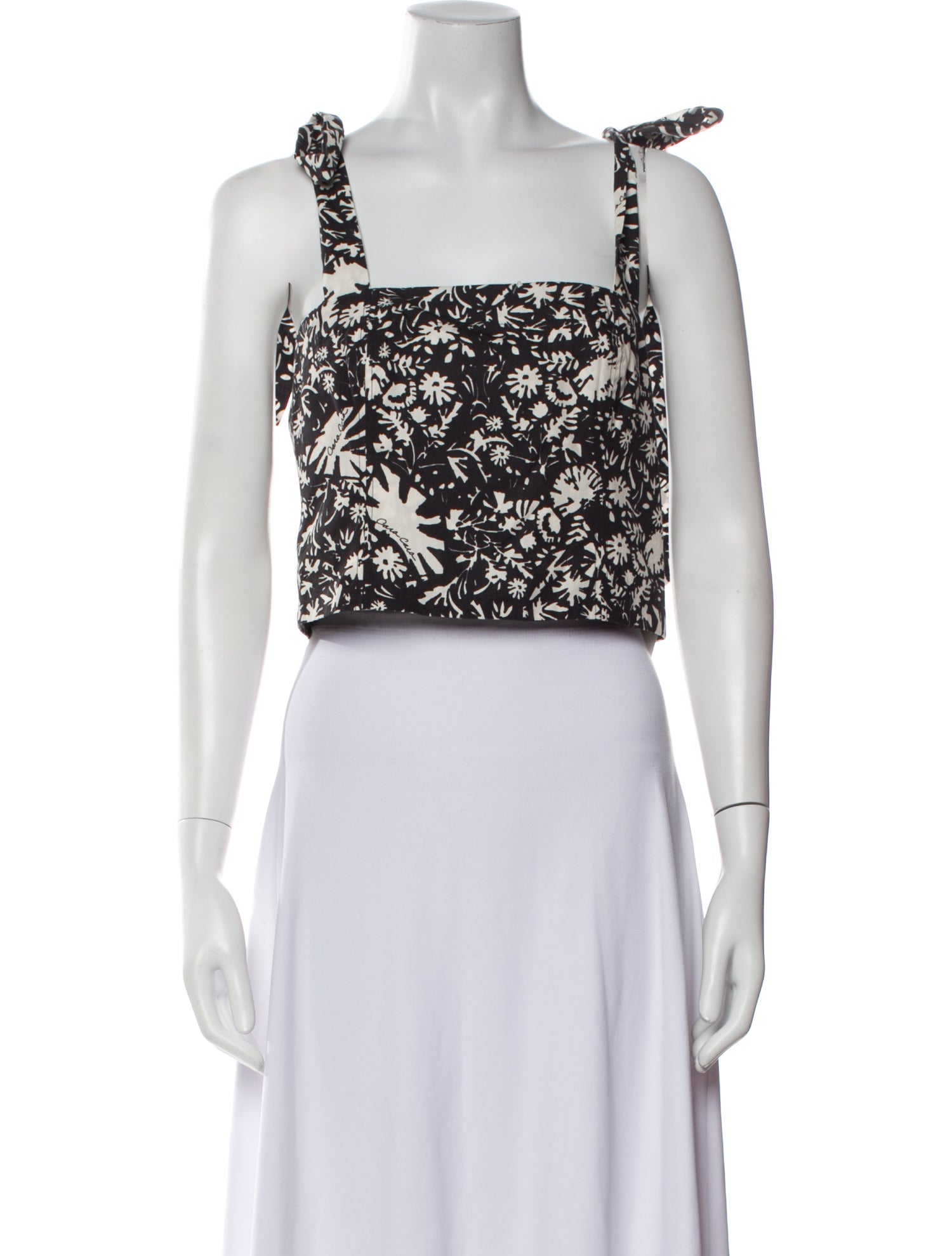 Cara Cara Floral Print Square Neckline Crop Top