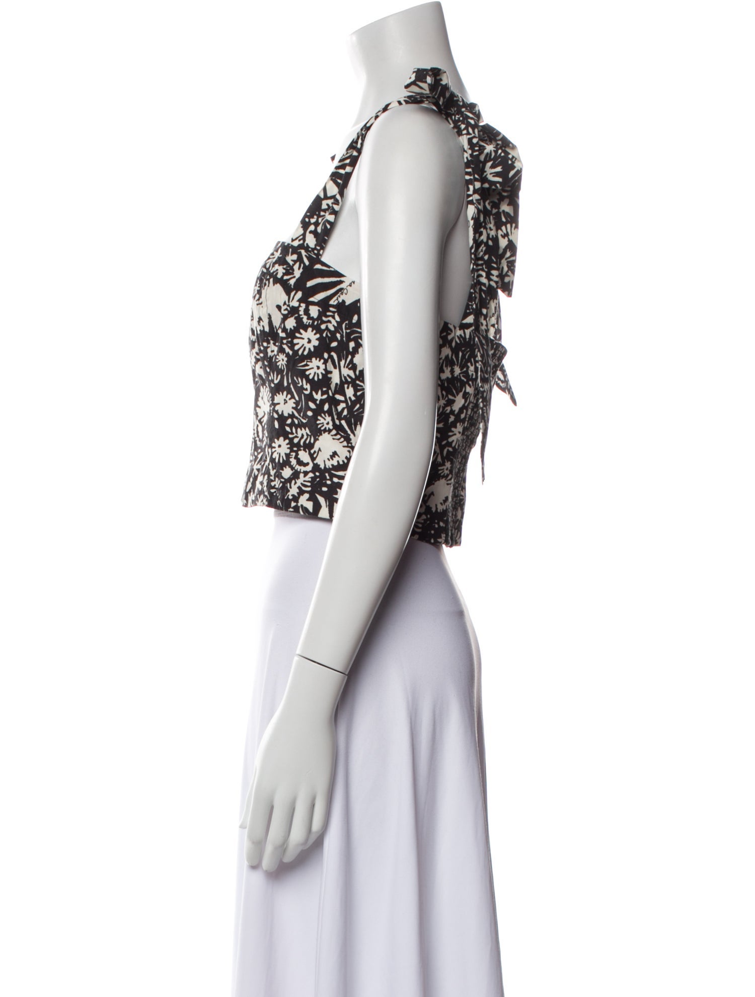 Cara Cara Floral Print Square Neckline Crop Top