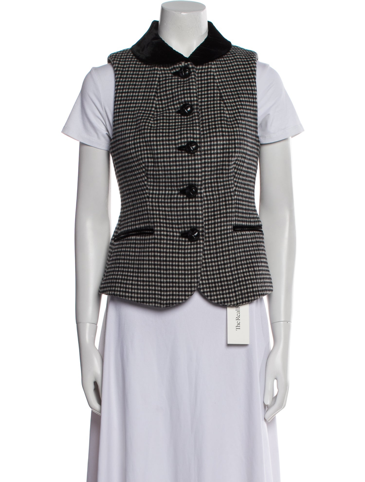 Cara Cara Wool Plaid Print Vest