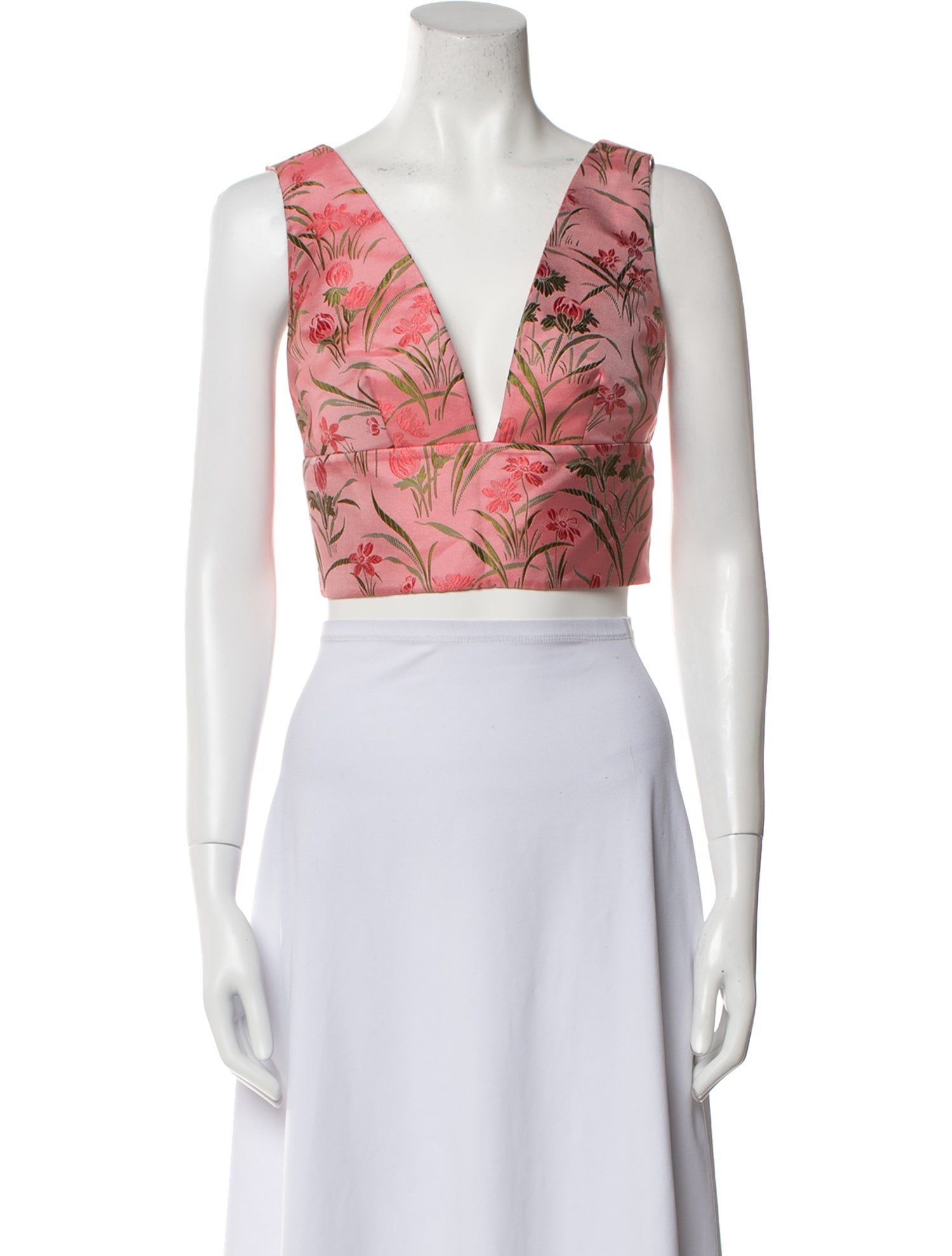 Cara Cara Floral Print V-Neck Crop Top