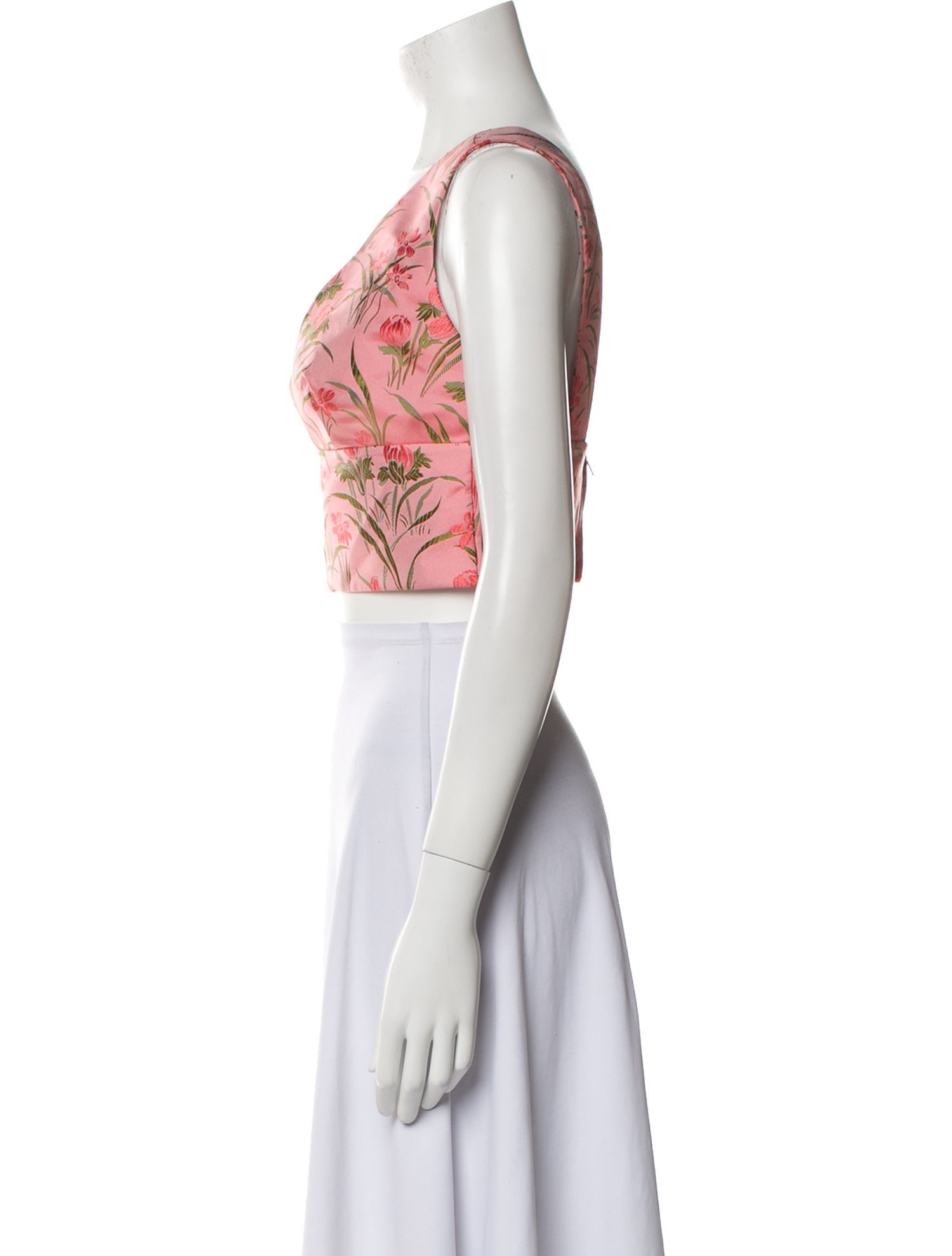 Cara Cara Floral Print V-Neck Crop Top