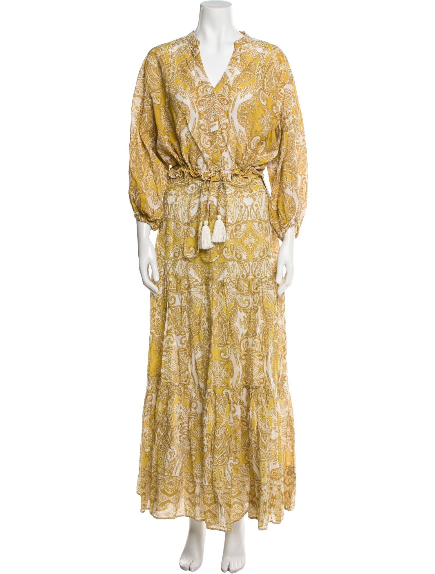 Cara Cara Paisley Print Ruffle Embellishment Skirt Set