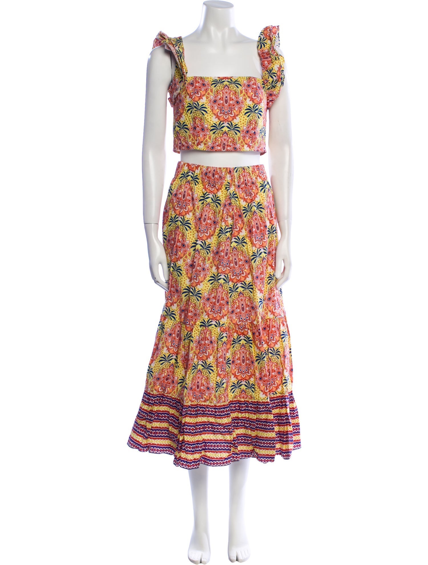 Cara Cara Printed Ruffle Embellishment Skirt Set