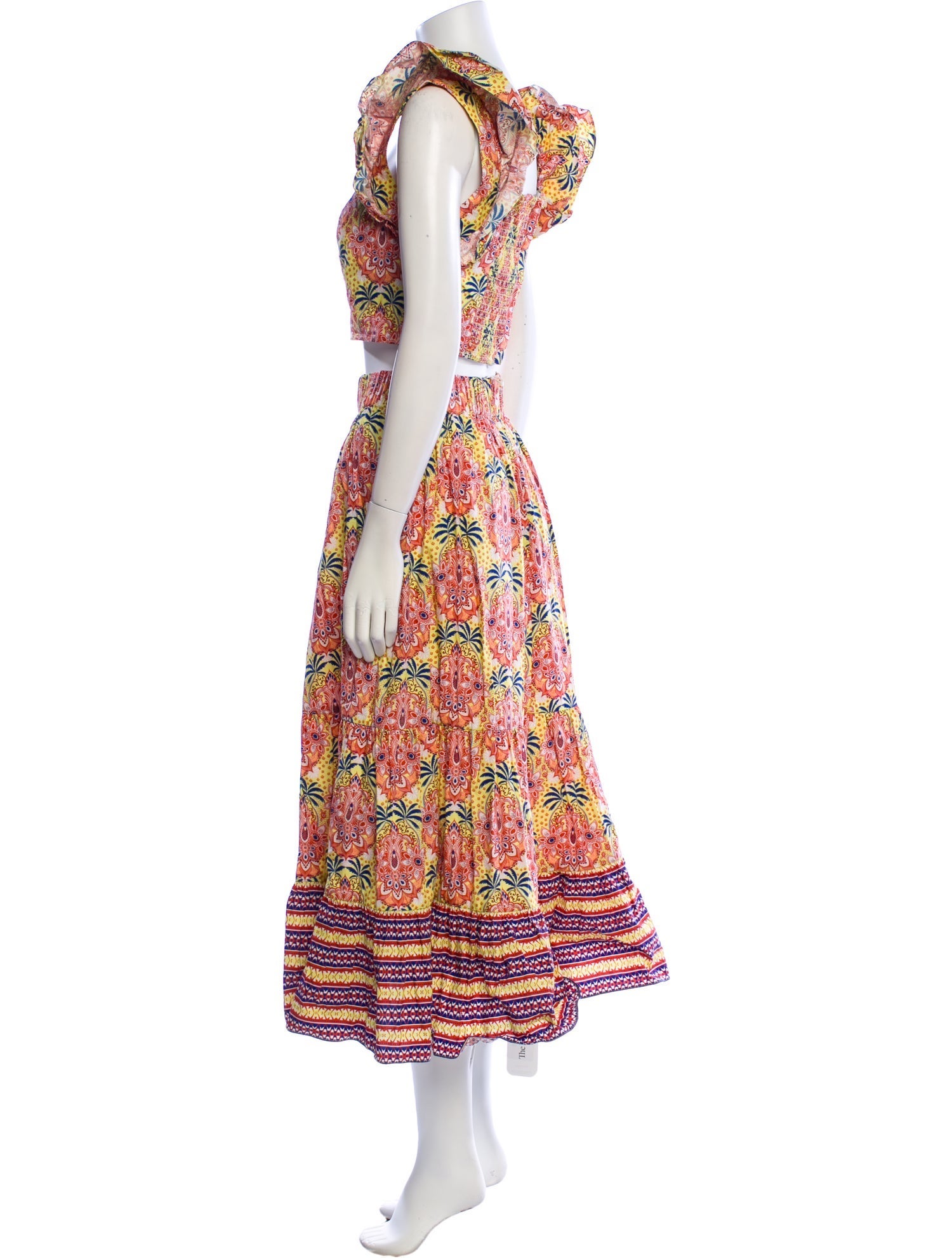 Cara Cara Printed Ruffle Embellishment Skirt Set