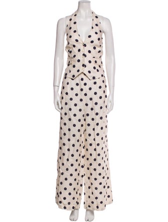 Cara Cara Linen Polka Dot Print Pant Set