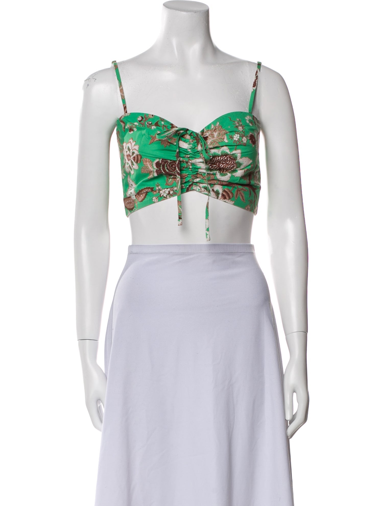 Cara Cara Printed Square Neckline Crop Top