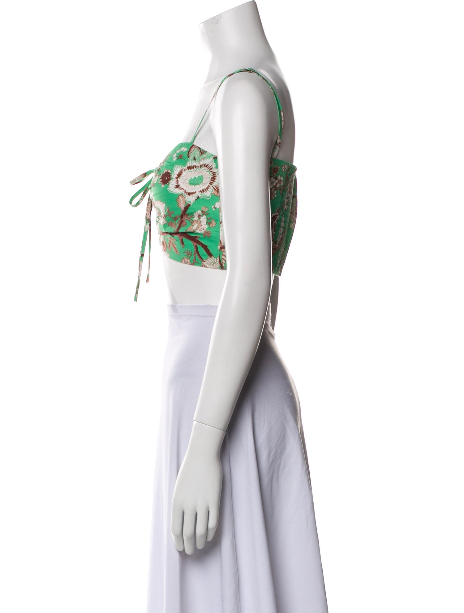 Cara Cara Printed Square Neckline Crop Top