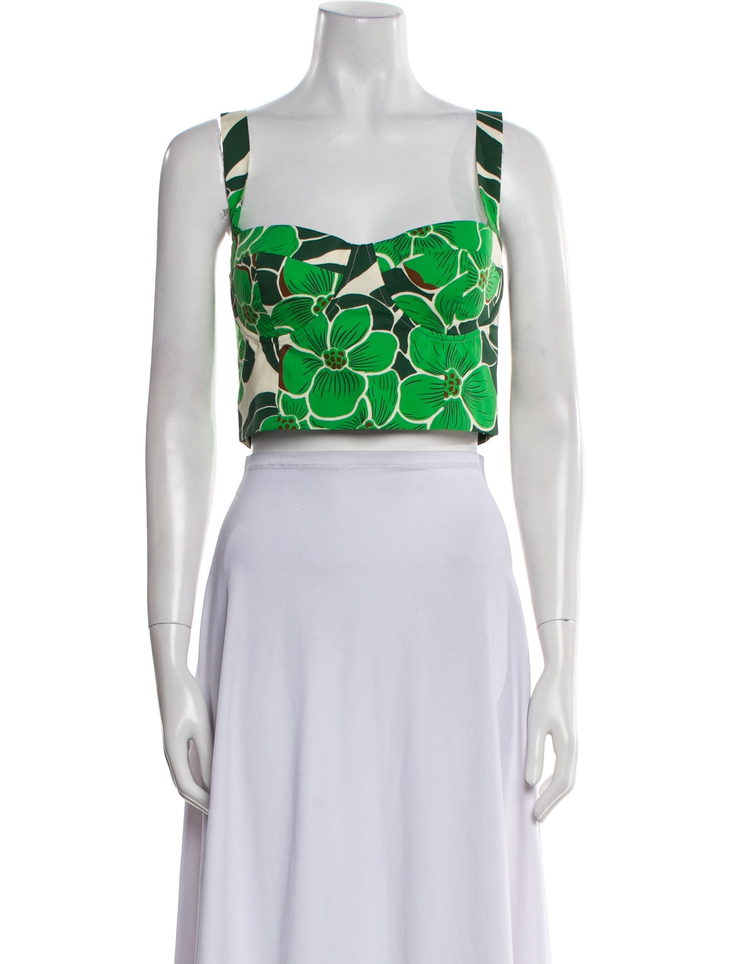 Cara Cara Floral Print Square Neckline Crop Top w/ Tags