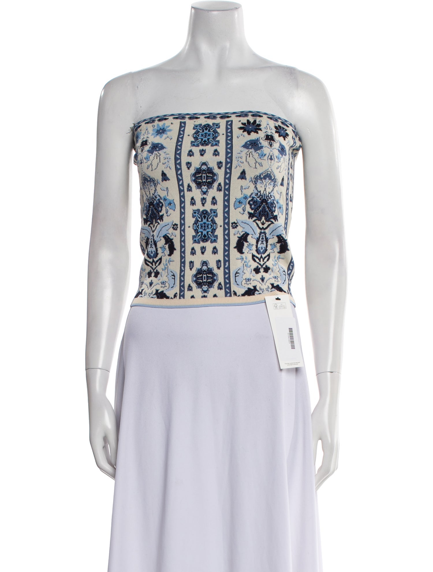 Cara Cara Printed Strapless Crop Top w/ Tags