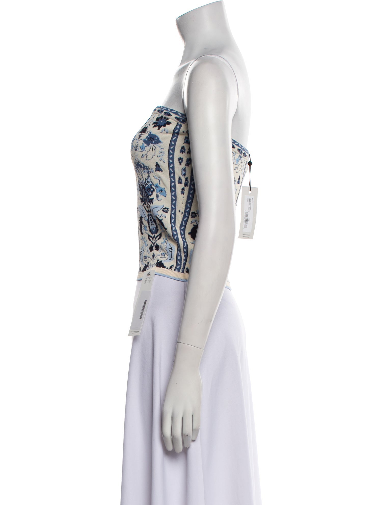 Cara Cara Printed Strapless Crop Top w/ Tags