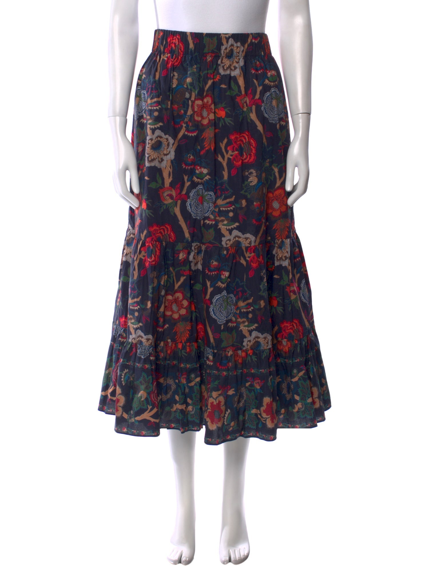 Cara Cara Floral Print Midi Length Skirt