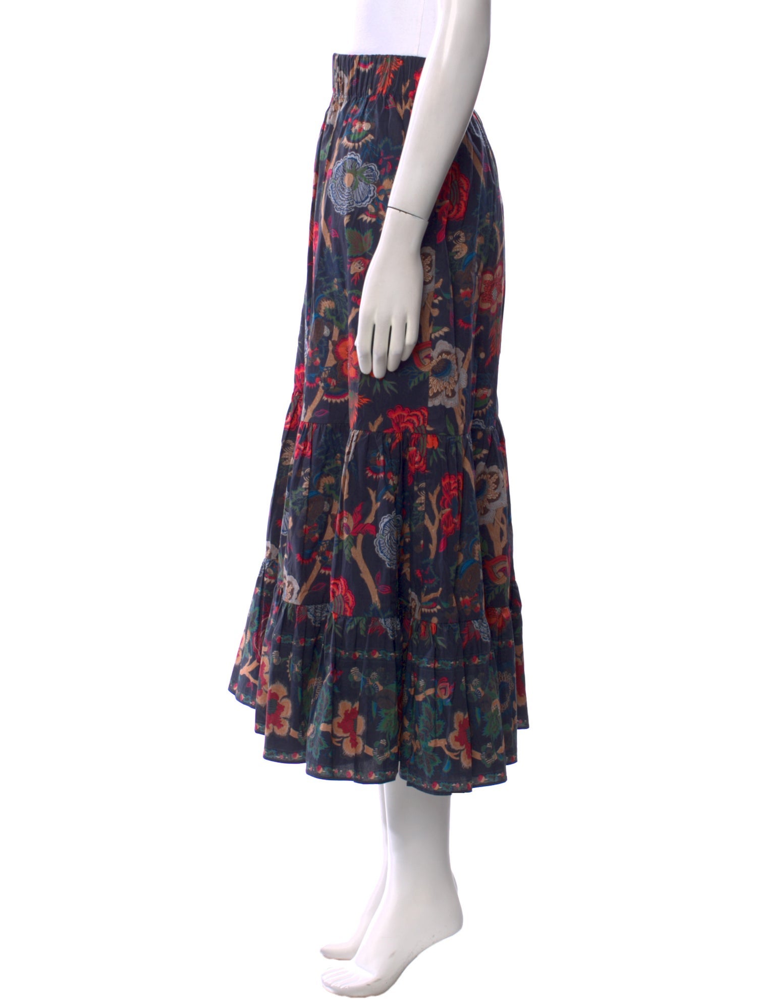 Cara Cara Floral Print Midi Length Skirt