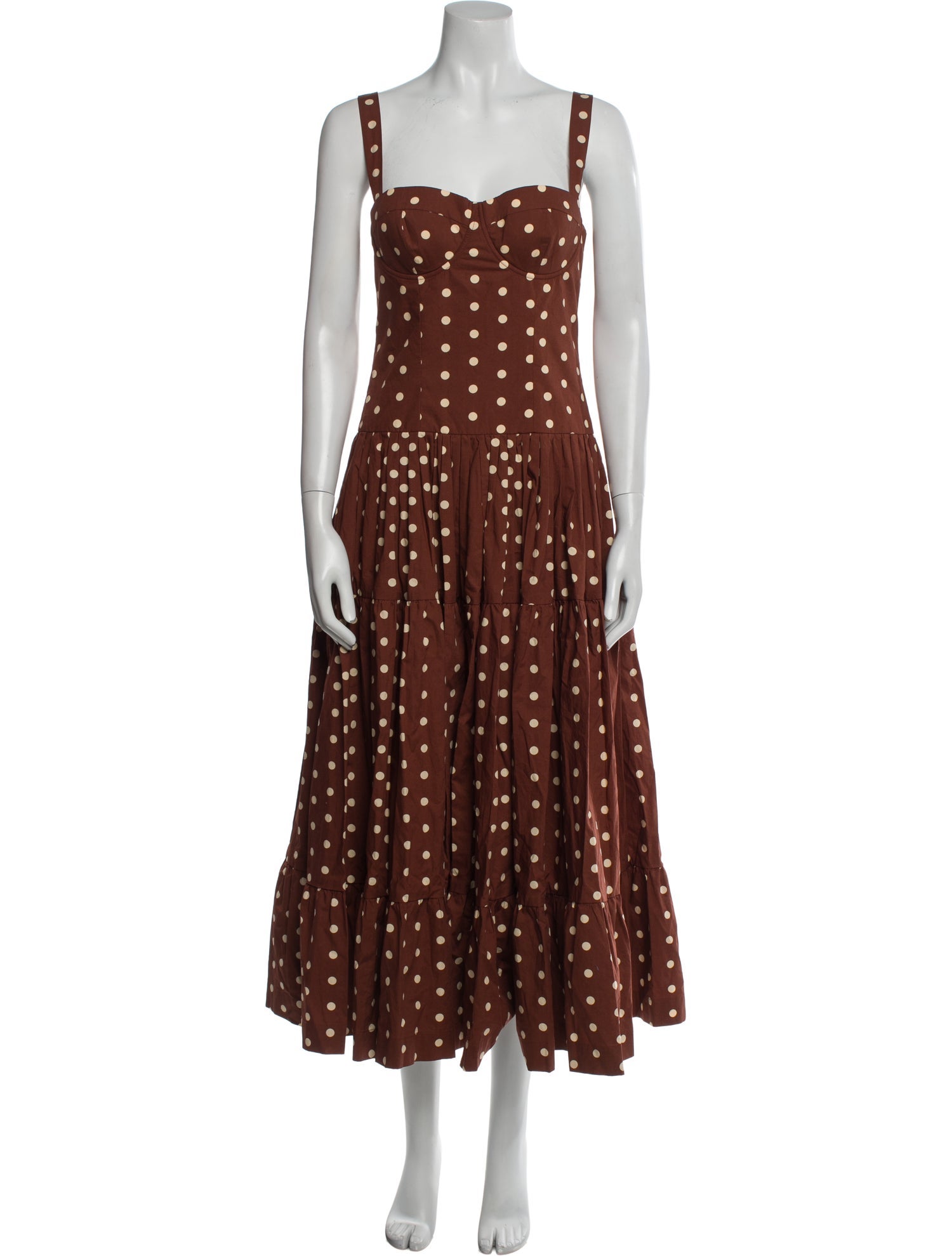 Cara Cara Polka Dot Print Midi Length Dress w/ Tags