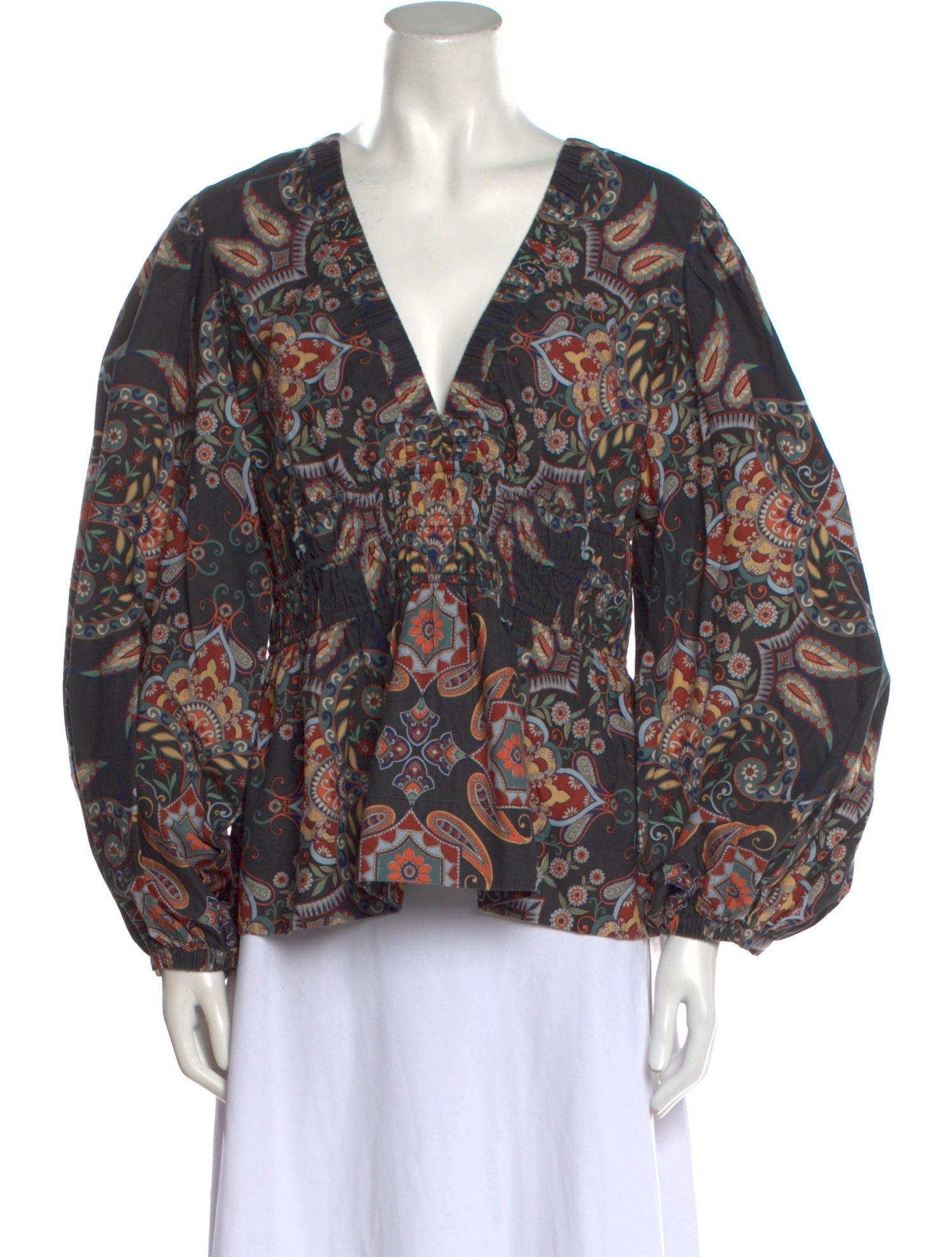 Cara Cara Paisley Print V-Neck Blouse