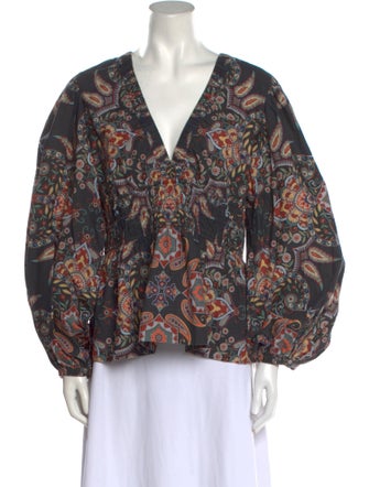 Cara Cara Paisley Print V-Neck Blouse