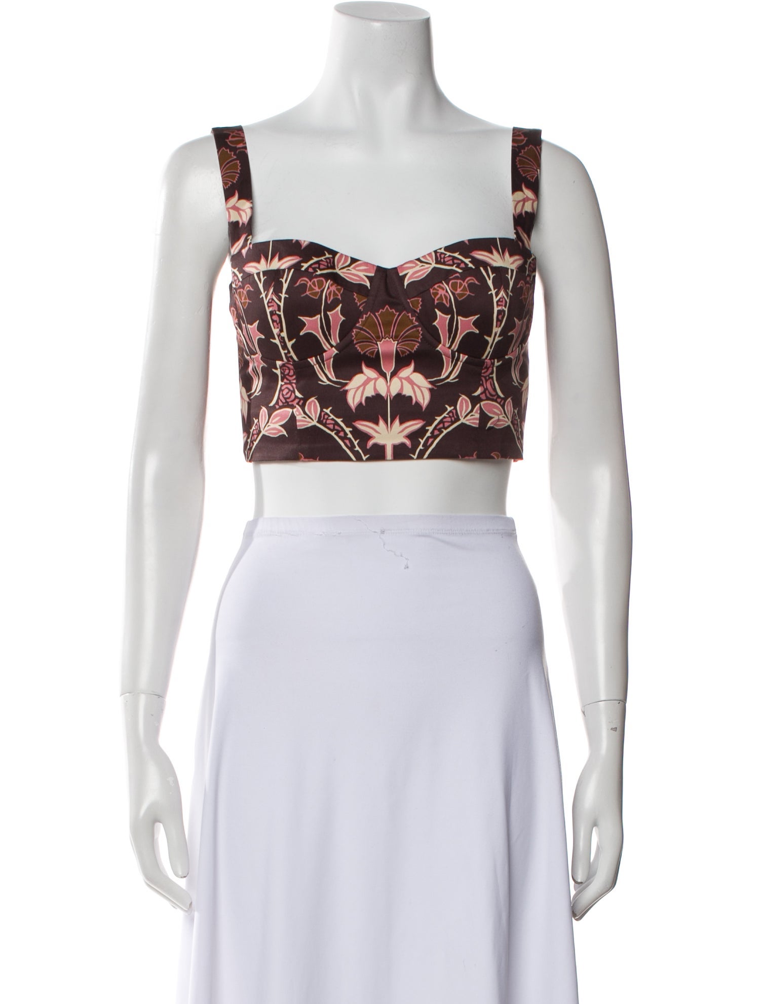 Cara Cara Printed Square Neckline Crop Top