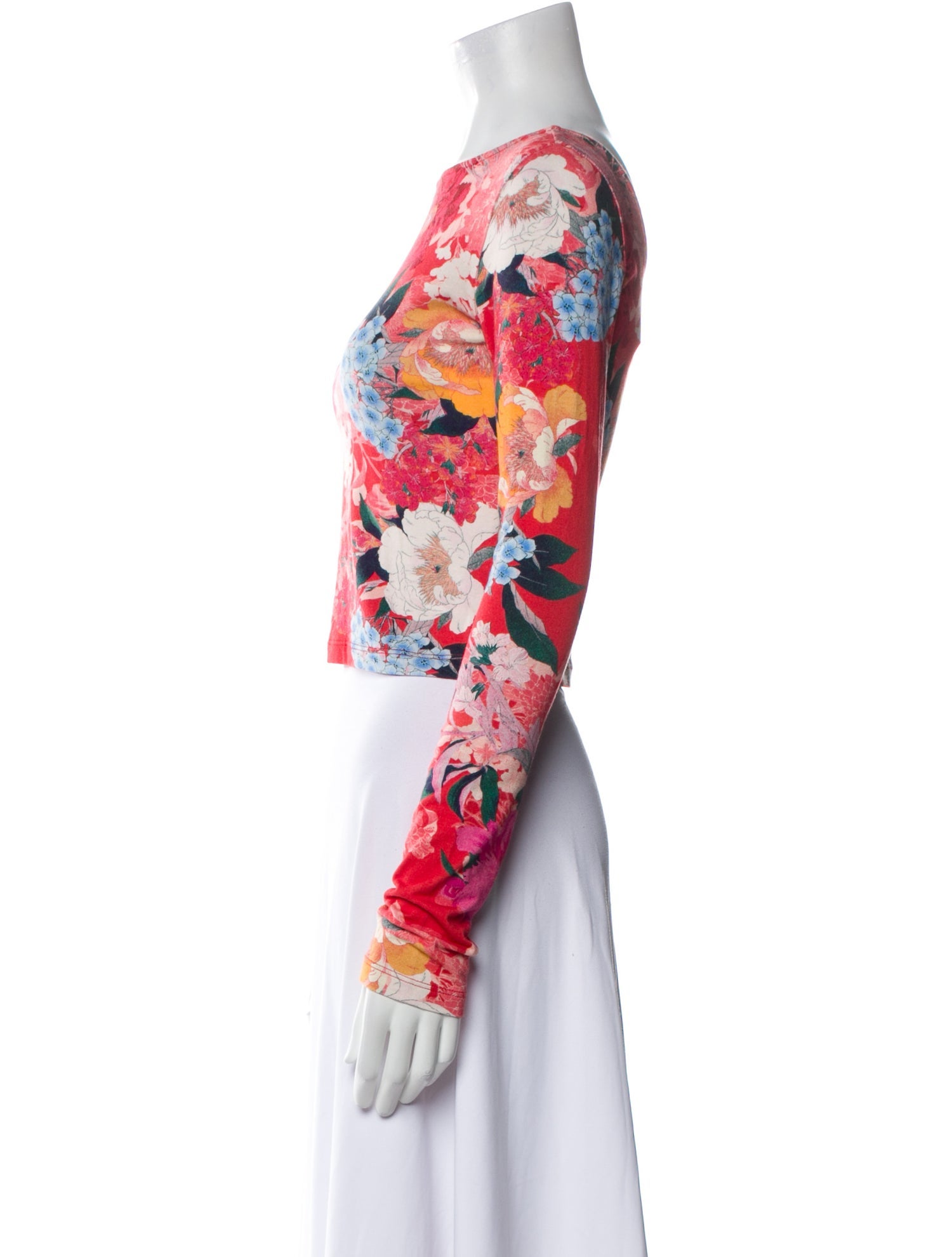 Cara Cara Floral Print Bateau Neckline Crop Top w/ Tags