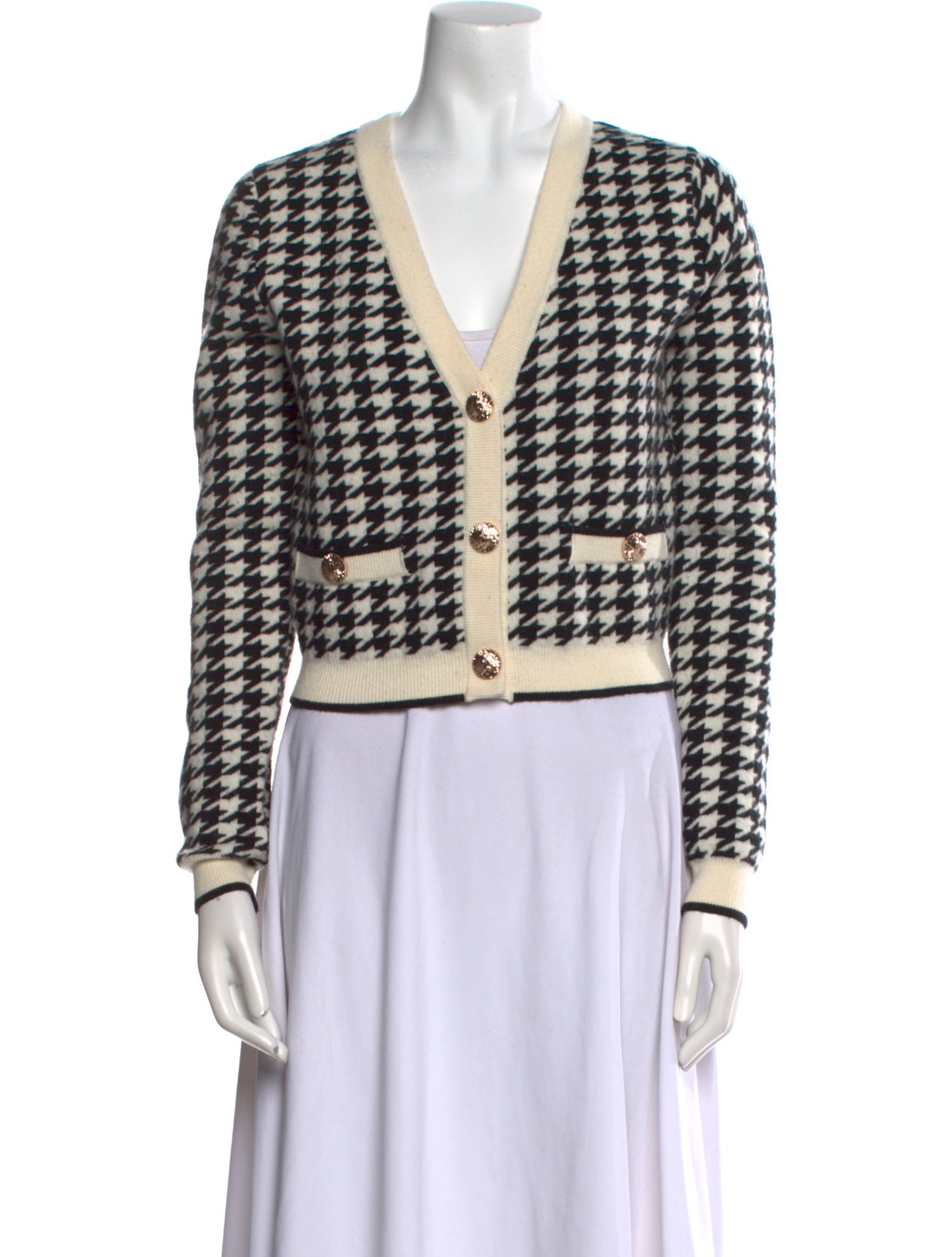 Cara Cara Wool Houndstooth Print Sweater