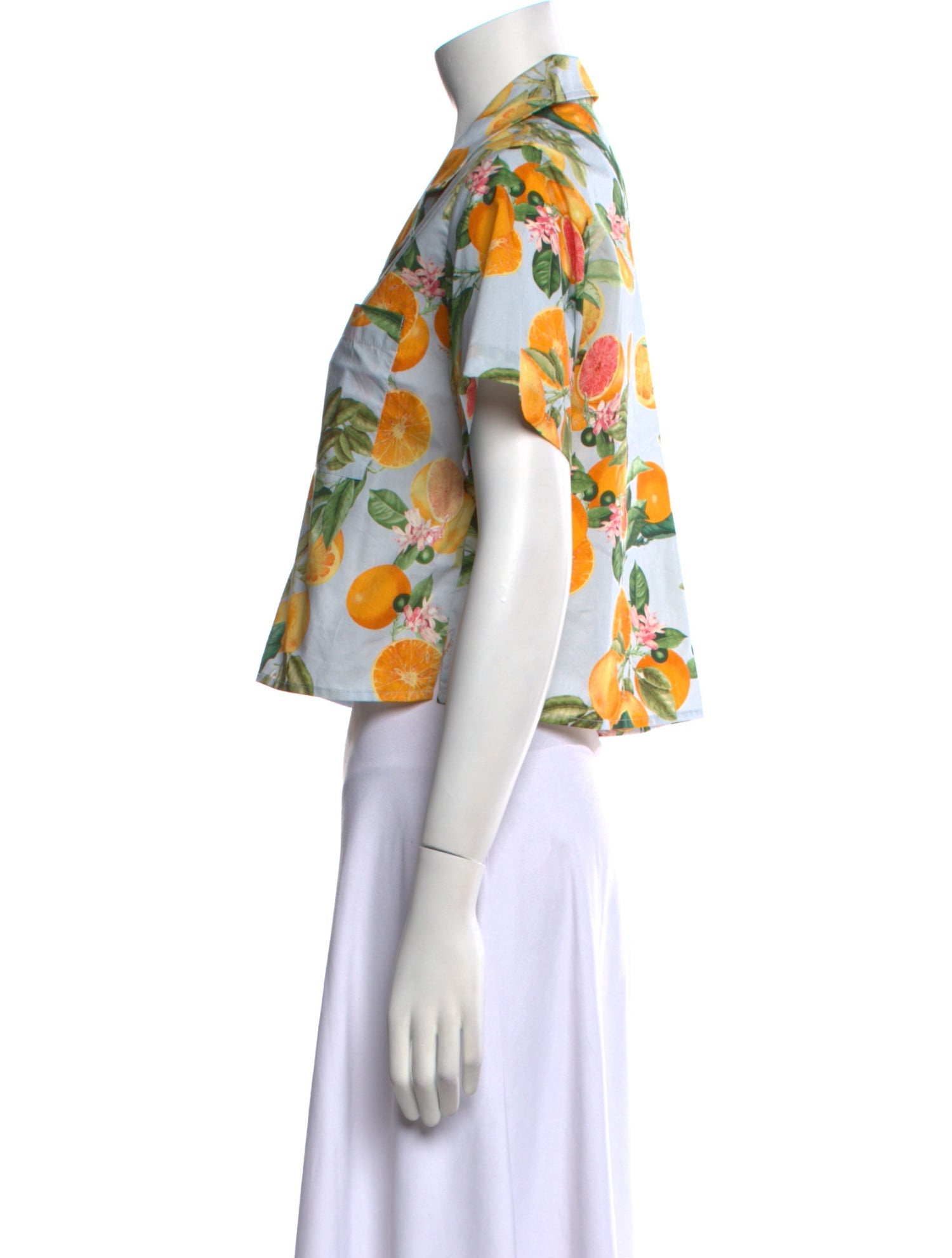 Cara Cara Printed Short Sleeve Crop Top