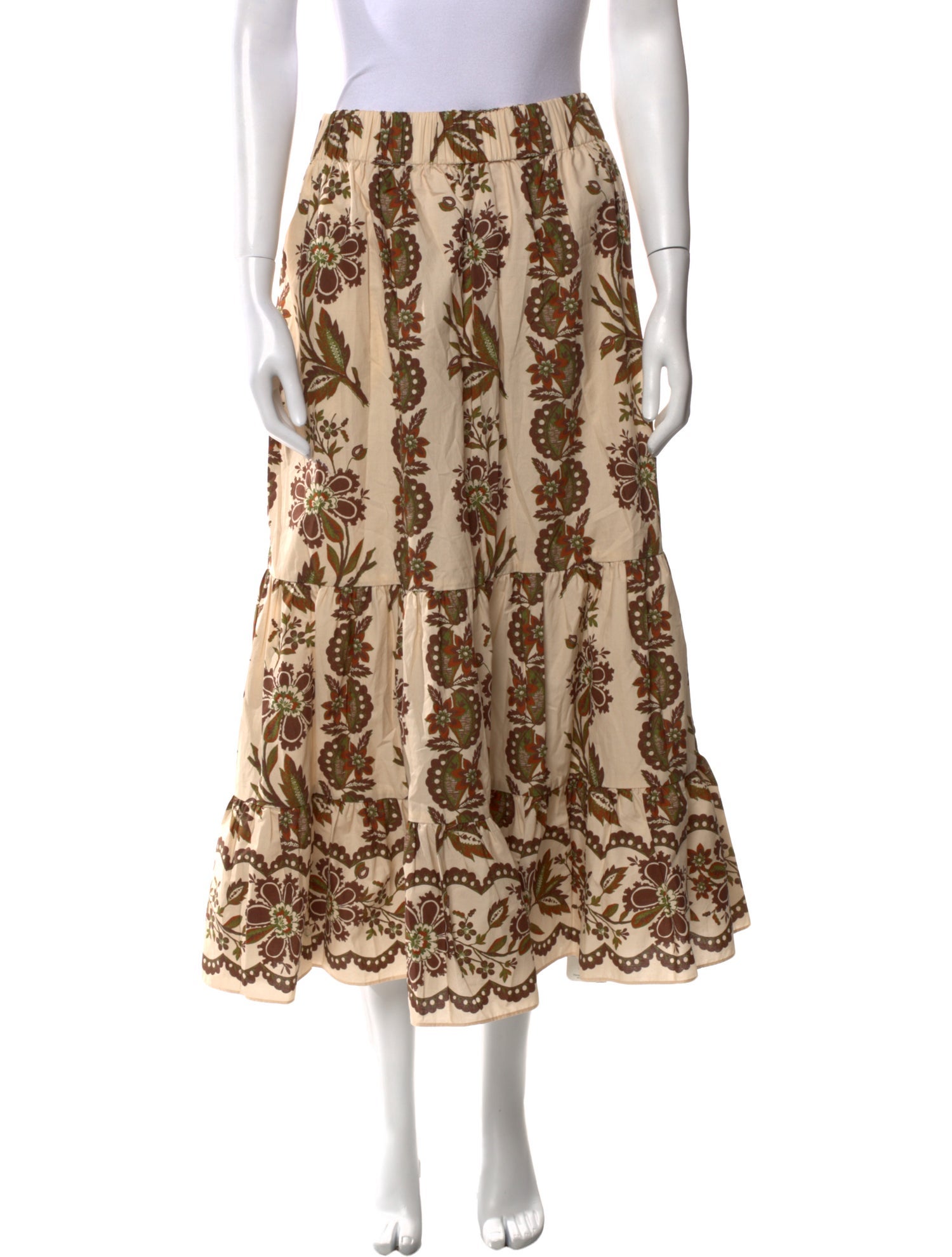 Cara Cara Floral Print Midi Length Skirt w/ Tags