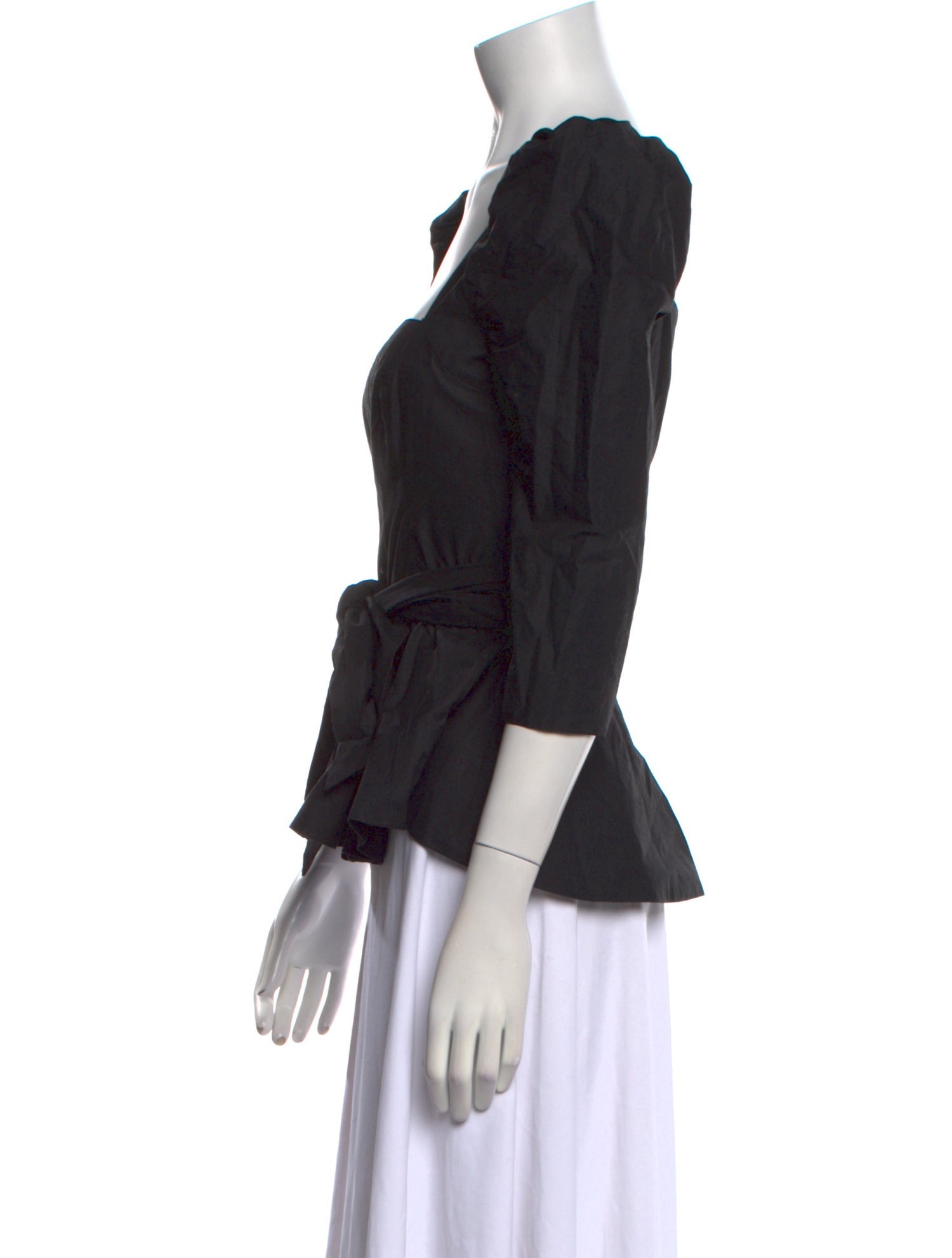 Cara Cara Square Neckline Three-Quarter Sleeve Blouse