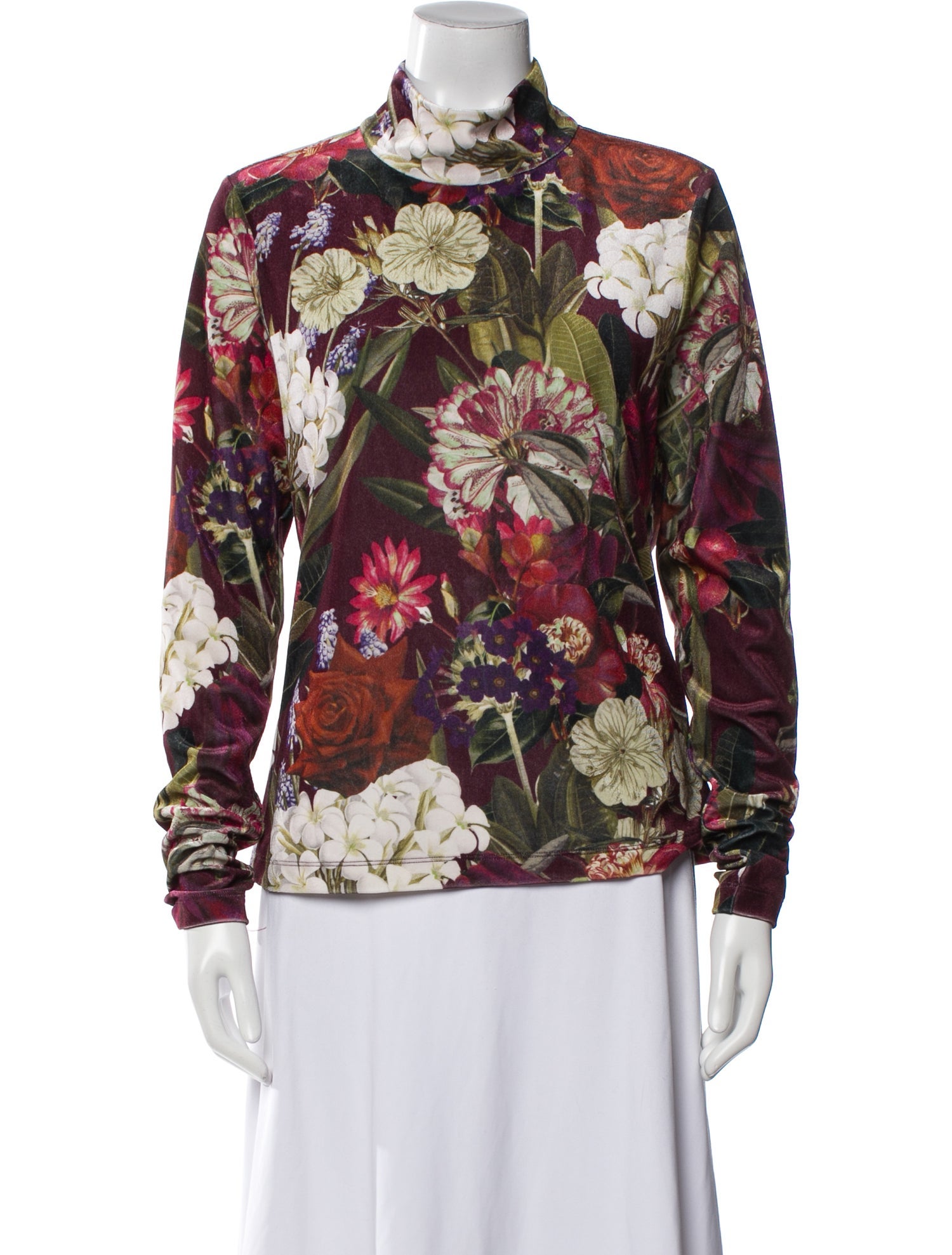 Cara Cara Floral Print Mock Neck Top
