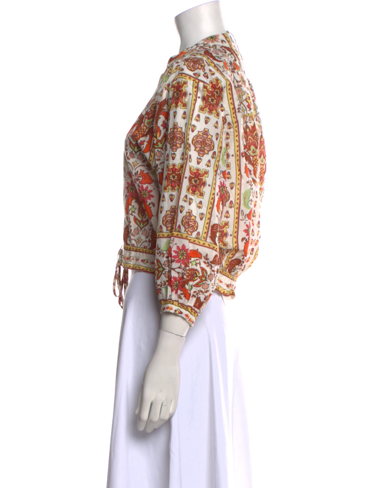 Cara Cara Paisley Print V-Neck Crop Top