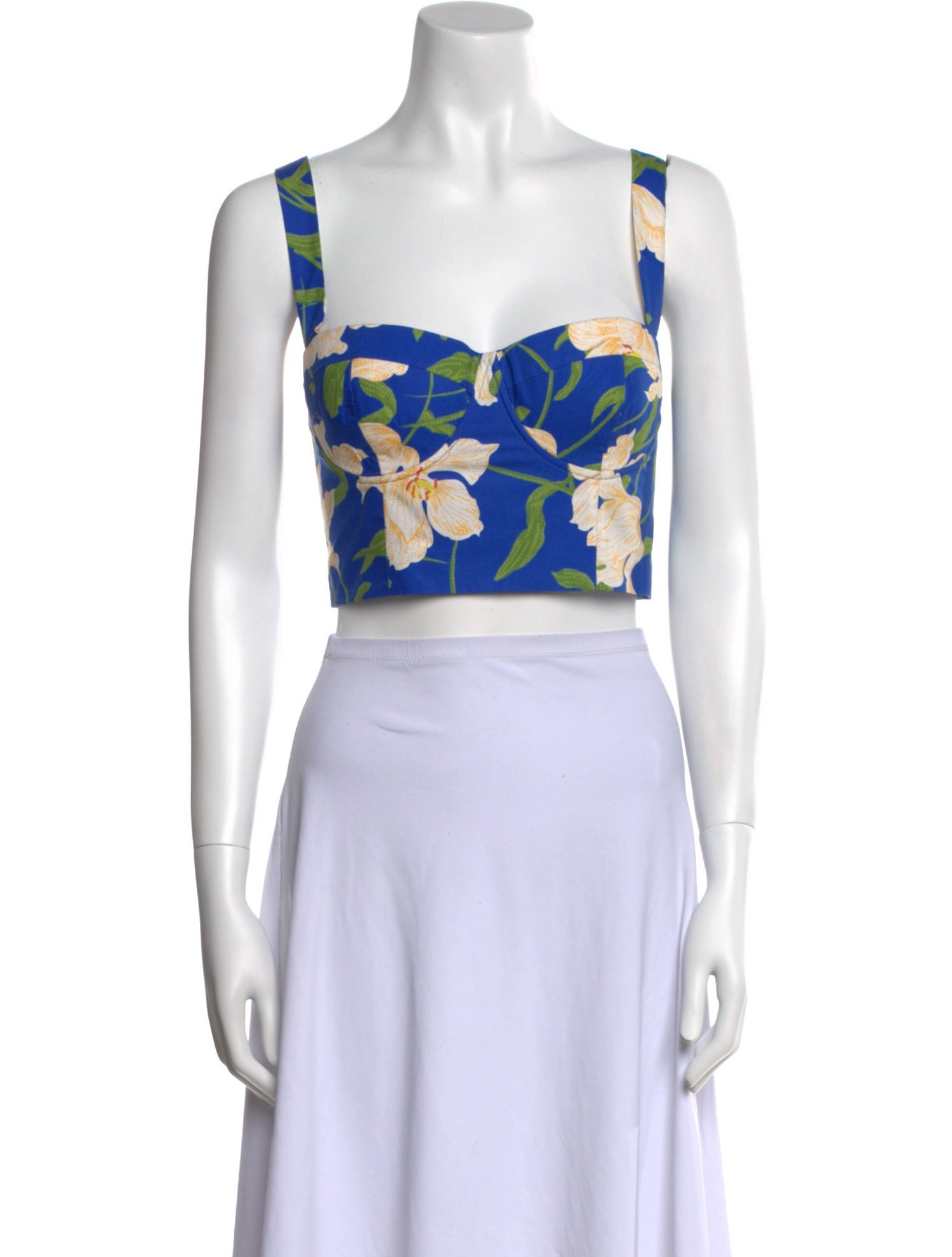 Cara Cara Floral Print Square Neckline Crop Top