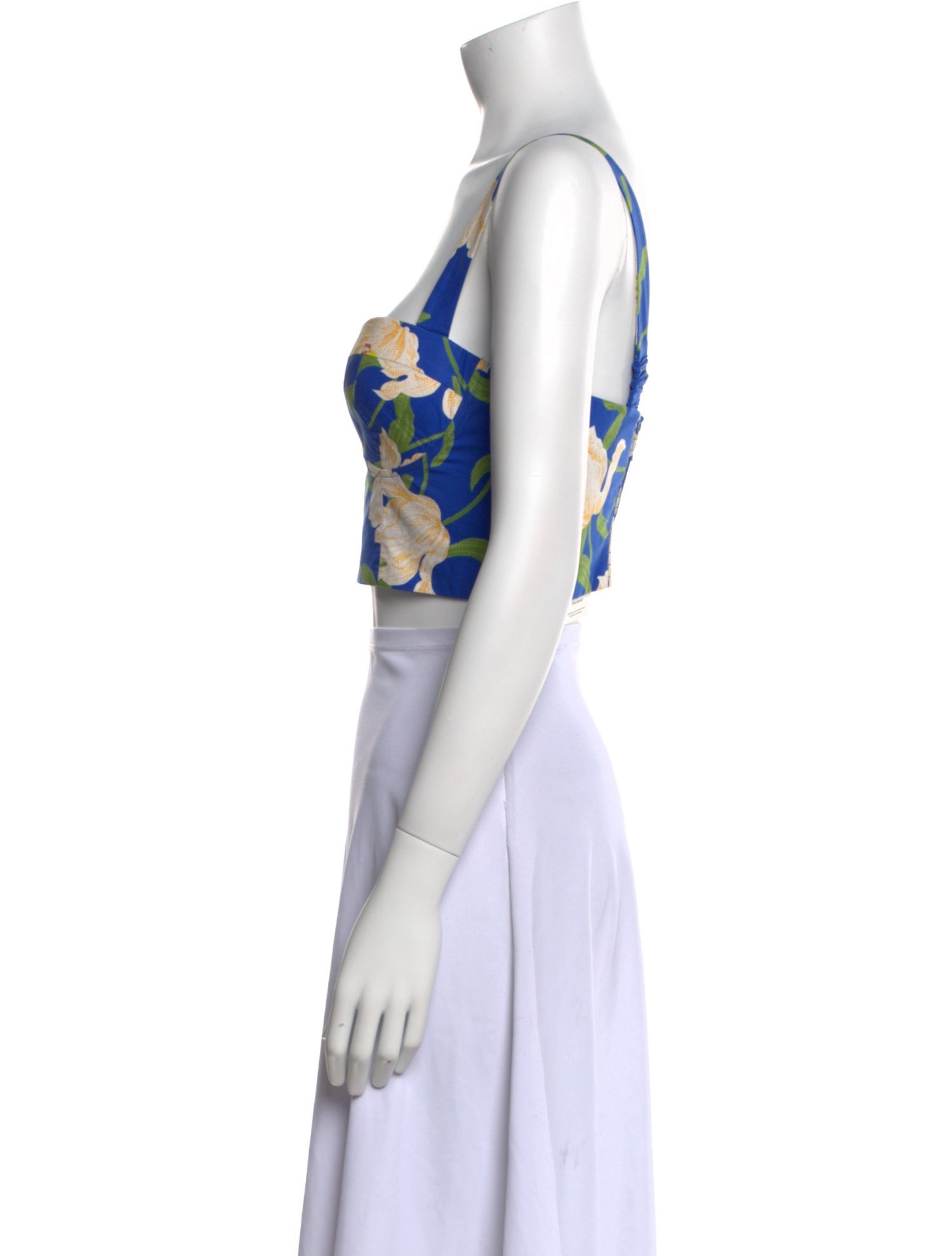 Cara Cara Floral Print Square Neckline Crop Top