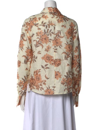 Cara Cara Floral Print Long Sleeve Button-Up Top