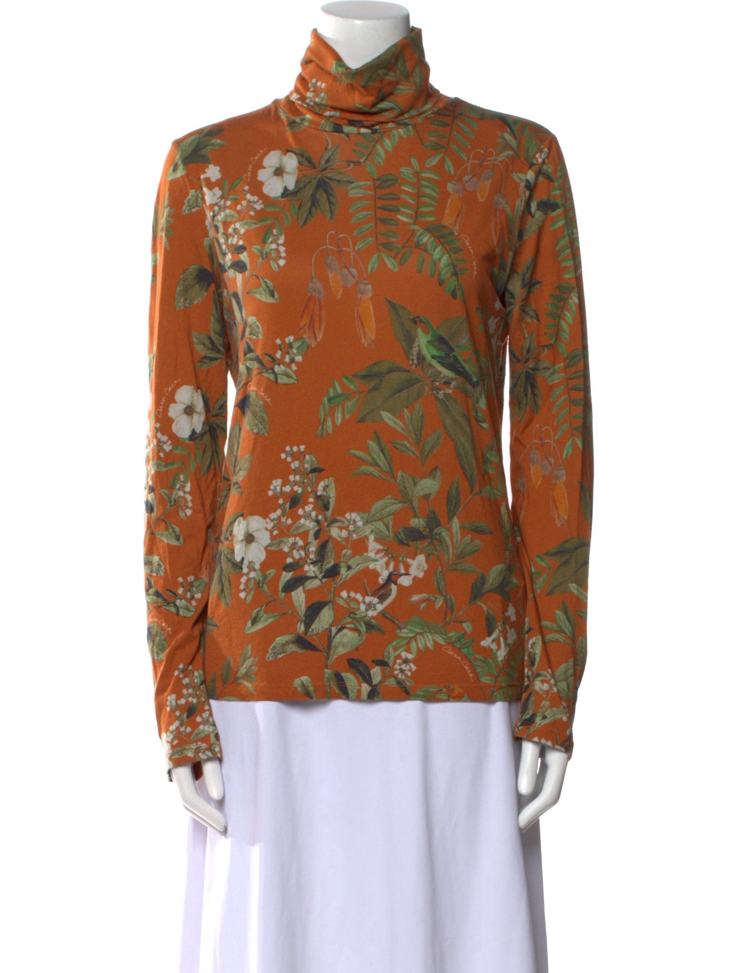 Cara Cara Floral Print Turtleneck Blouse