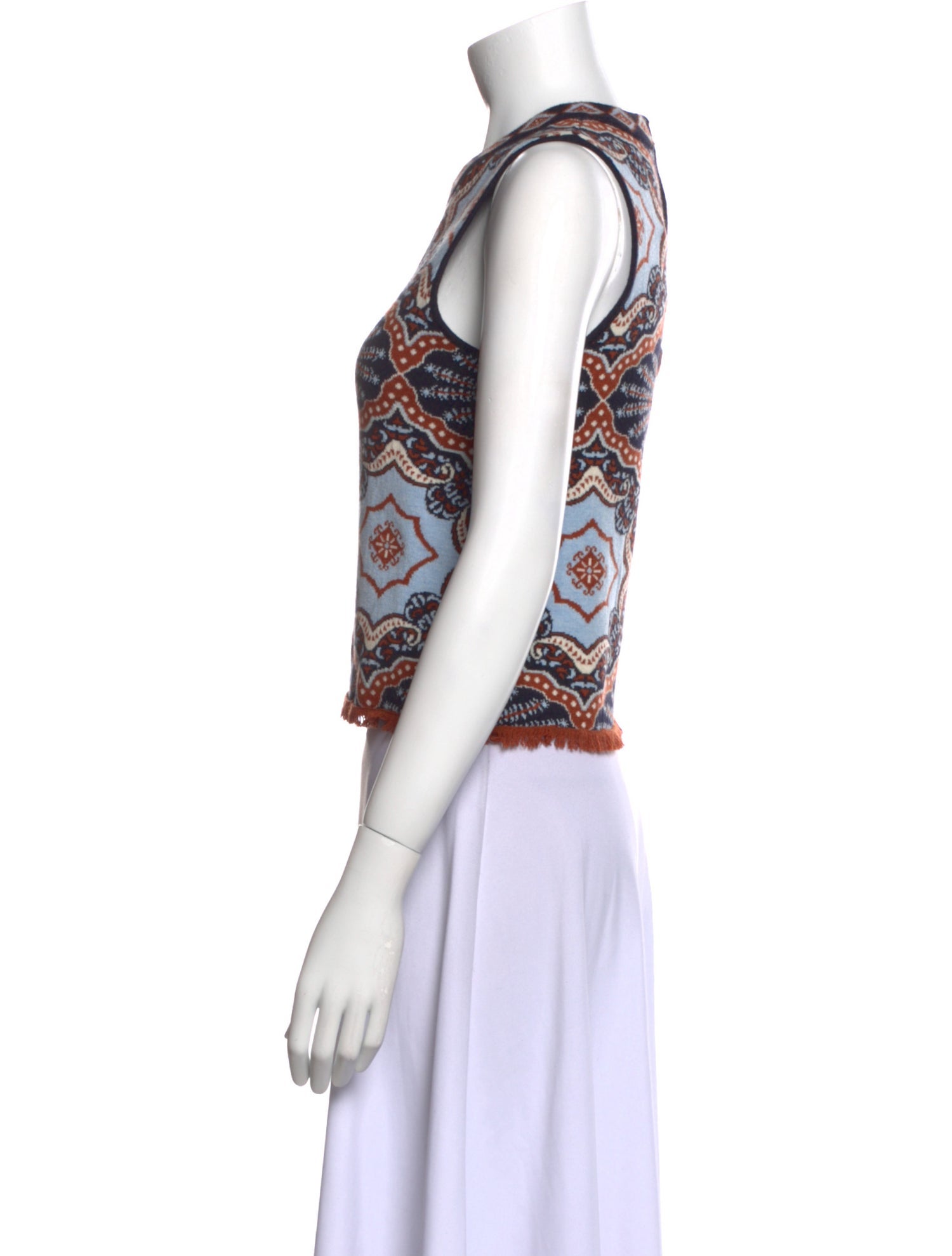 Cara Cara Printed Crew Neck Crop Top w/ Tags